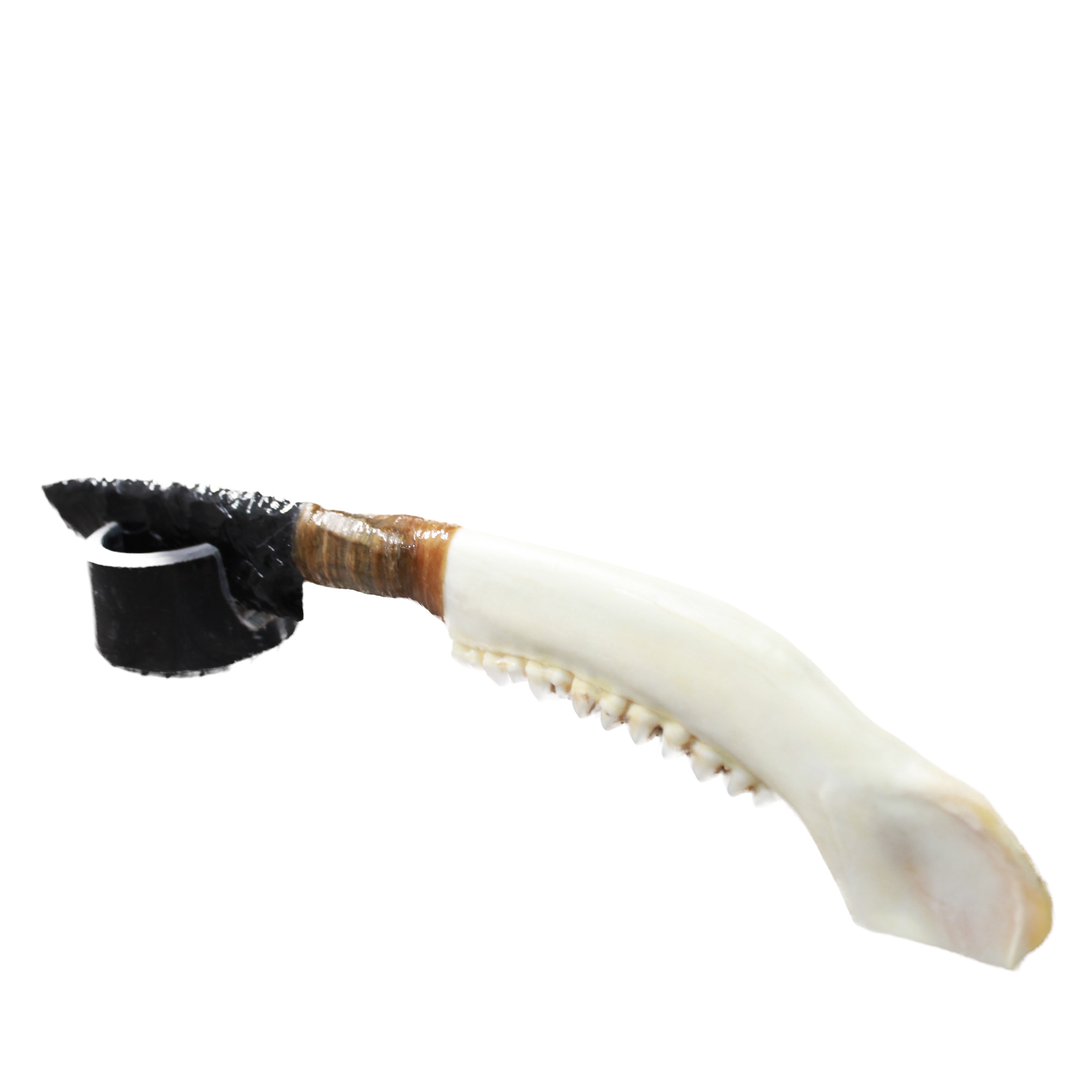 Holiday & Seasonal Halloween Deer Jaw Handle Obsidian Blade