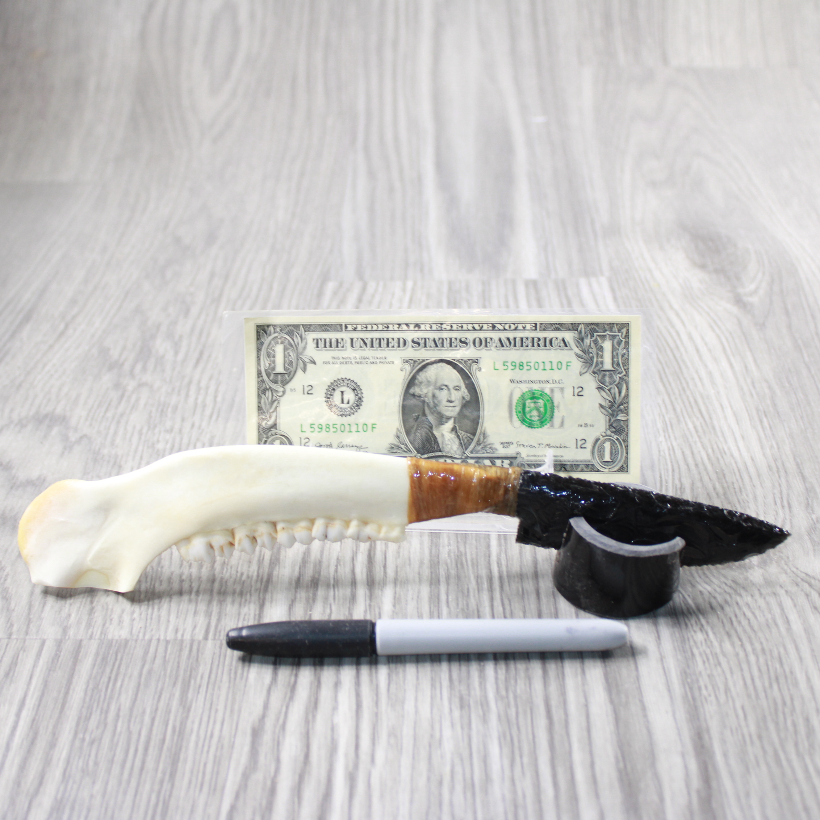 Holiday & Seasonal Halloween Deer Jaw Handle Obsidian Blade