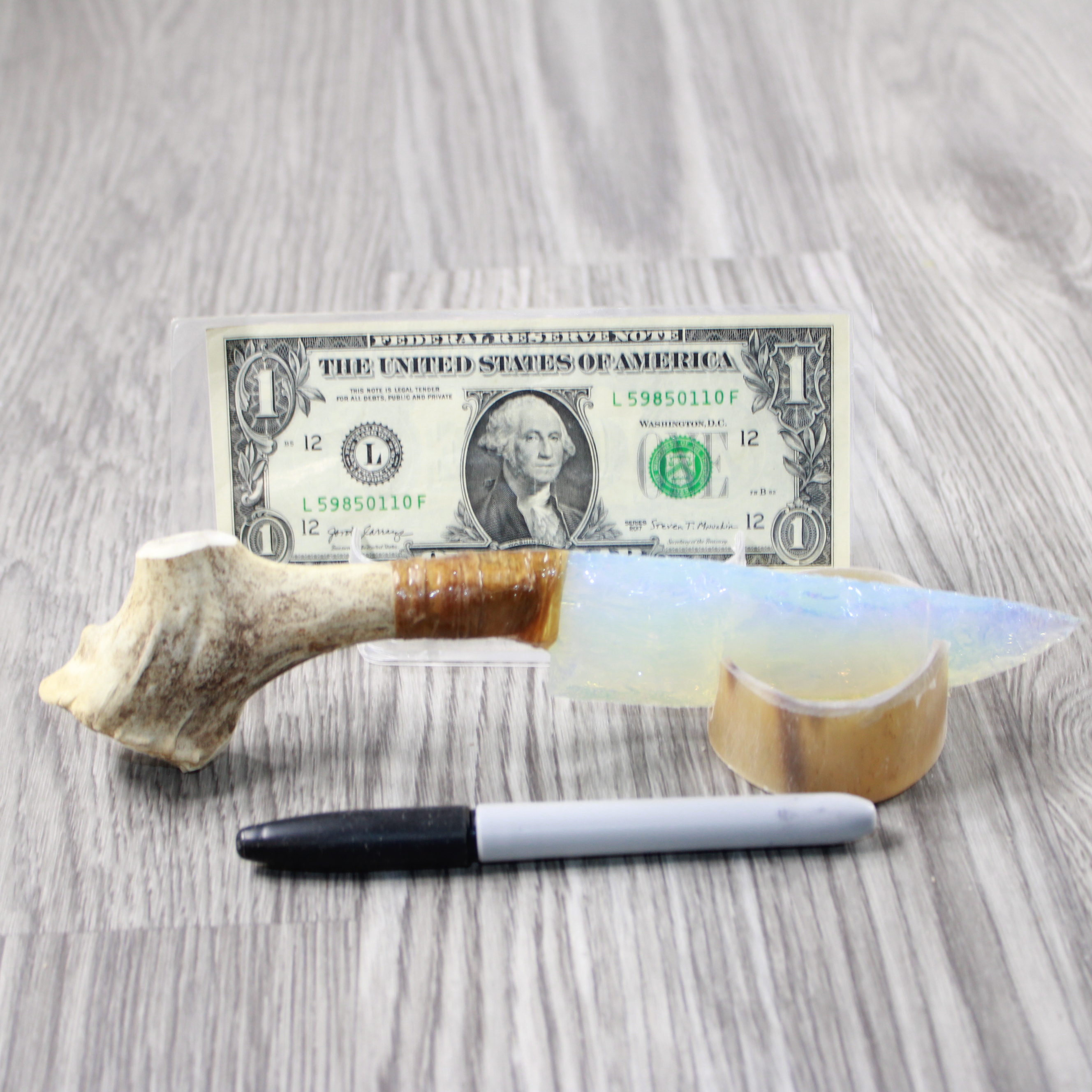 Holiday & Seasonal Halloween Reindeer Antler Handle Opalite Blade