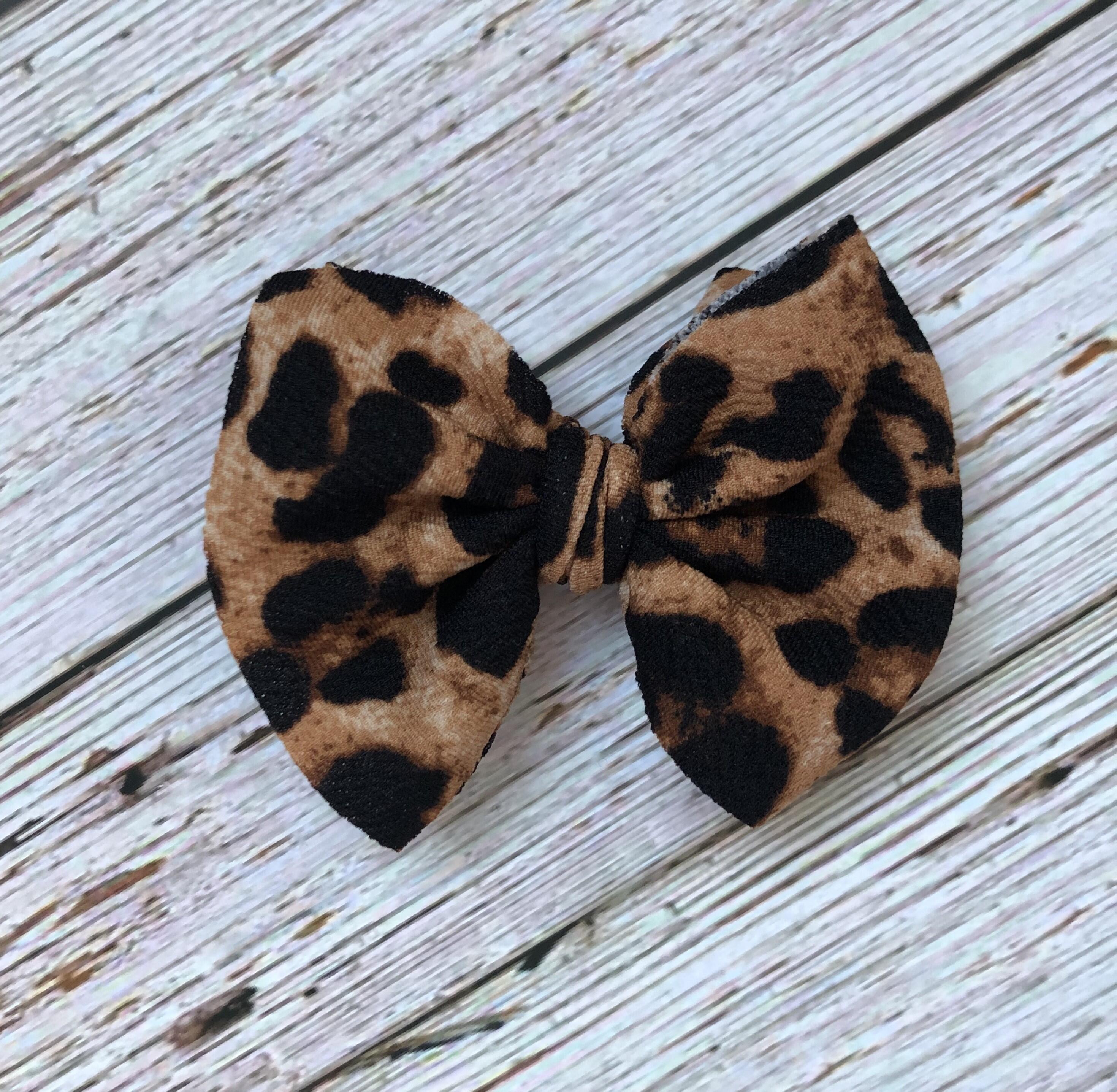 Clothing :: Kids & Baby :: Cheetah Bow / Leopard Baby Bow on Nylon or ...