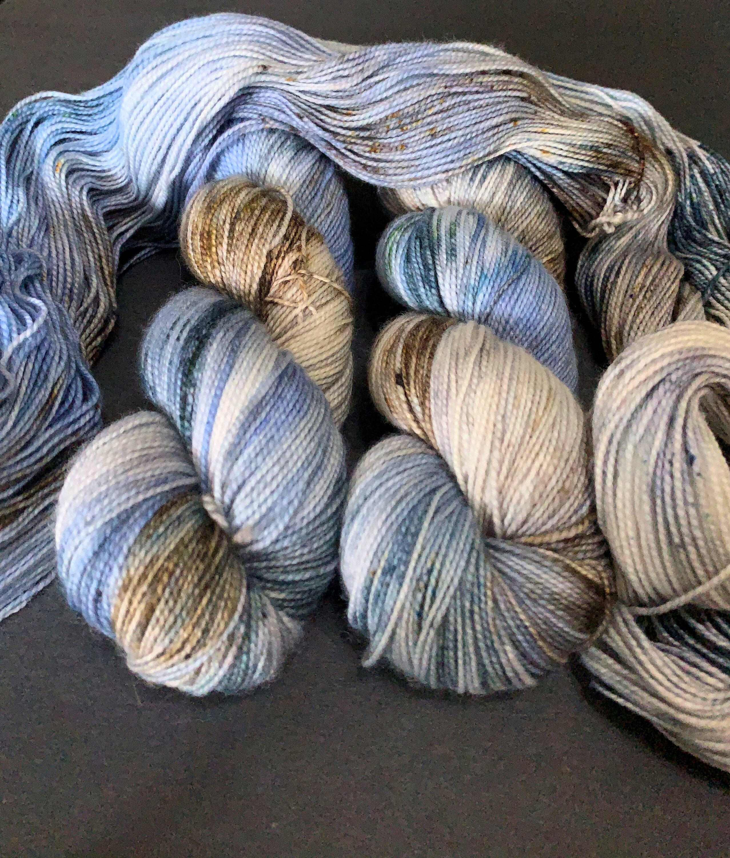 Products :: Hand dyed yarn, 100g white and blue speckled yarn, ready to  ship DK weight yarn, Someday, My Love