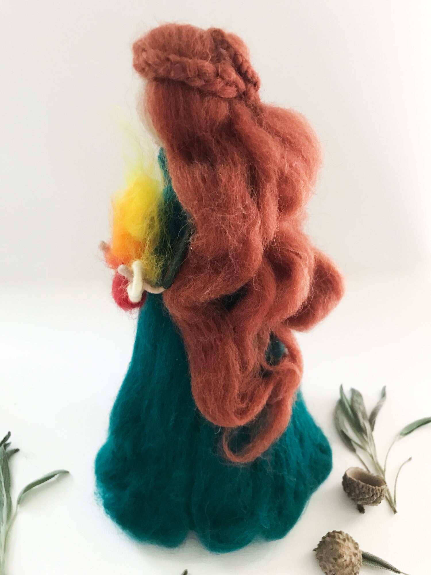 Brigid goddess needle felted figurine art doll Imbolc decoration