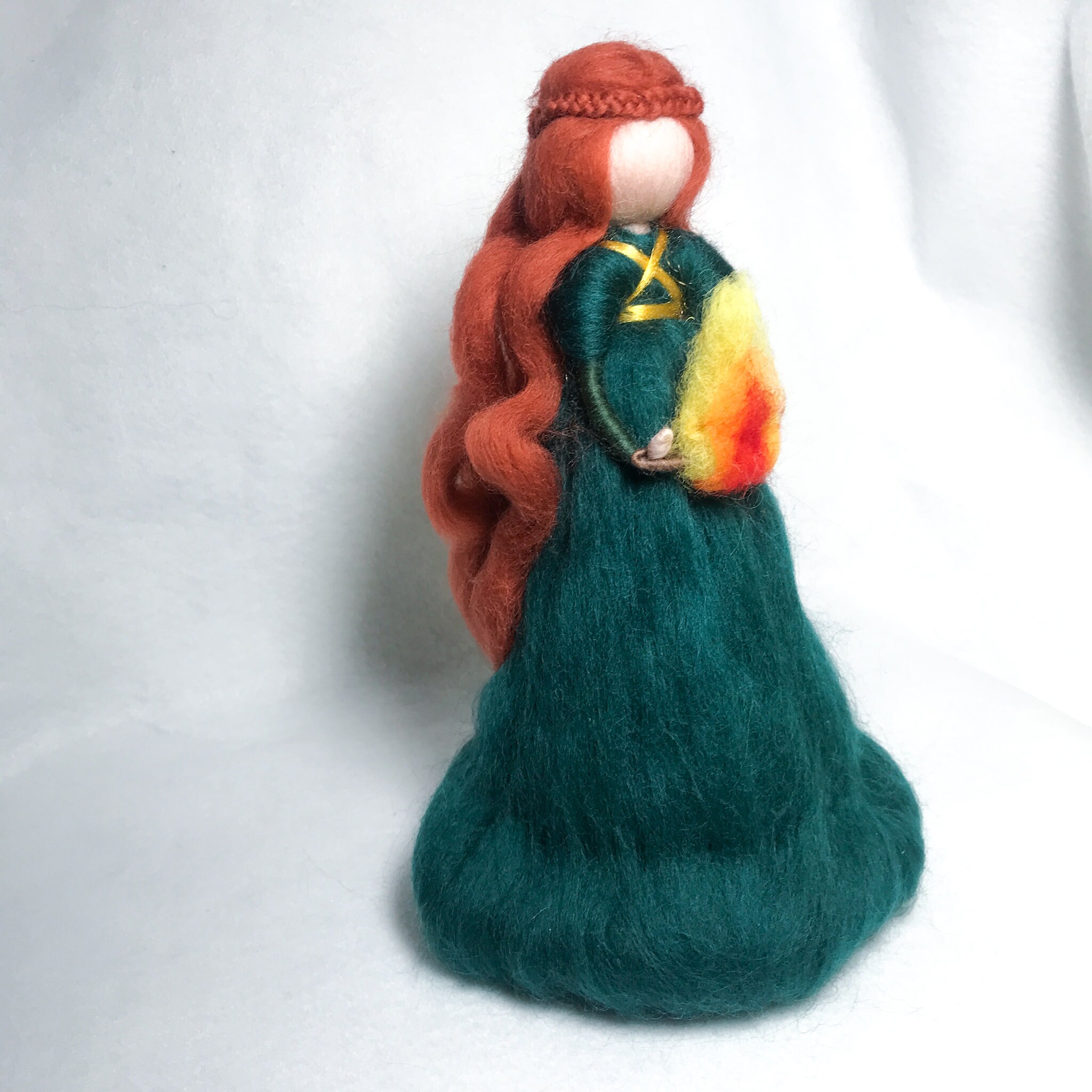 Brigid goddess needle felted figurine art doll Imbolc decoration