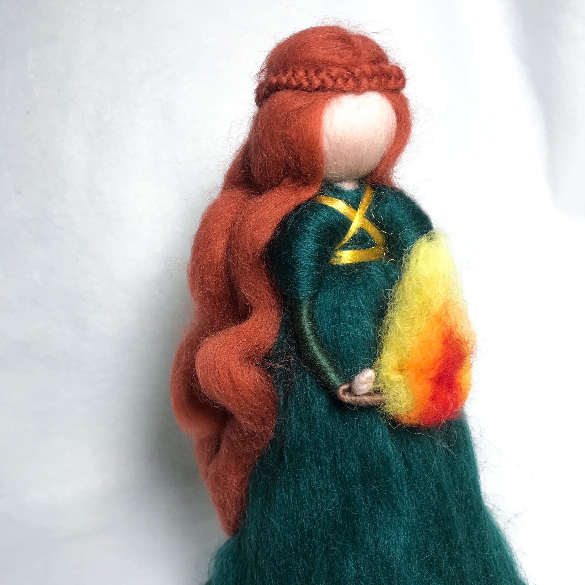 Brigid goddess needle felted figurine art doll Imbolc decoration