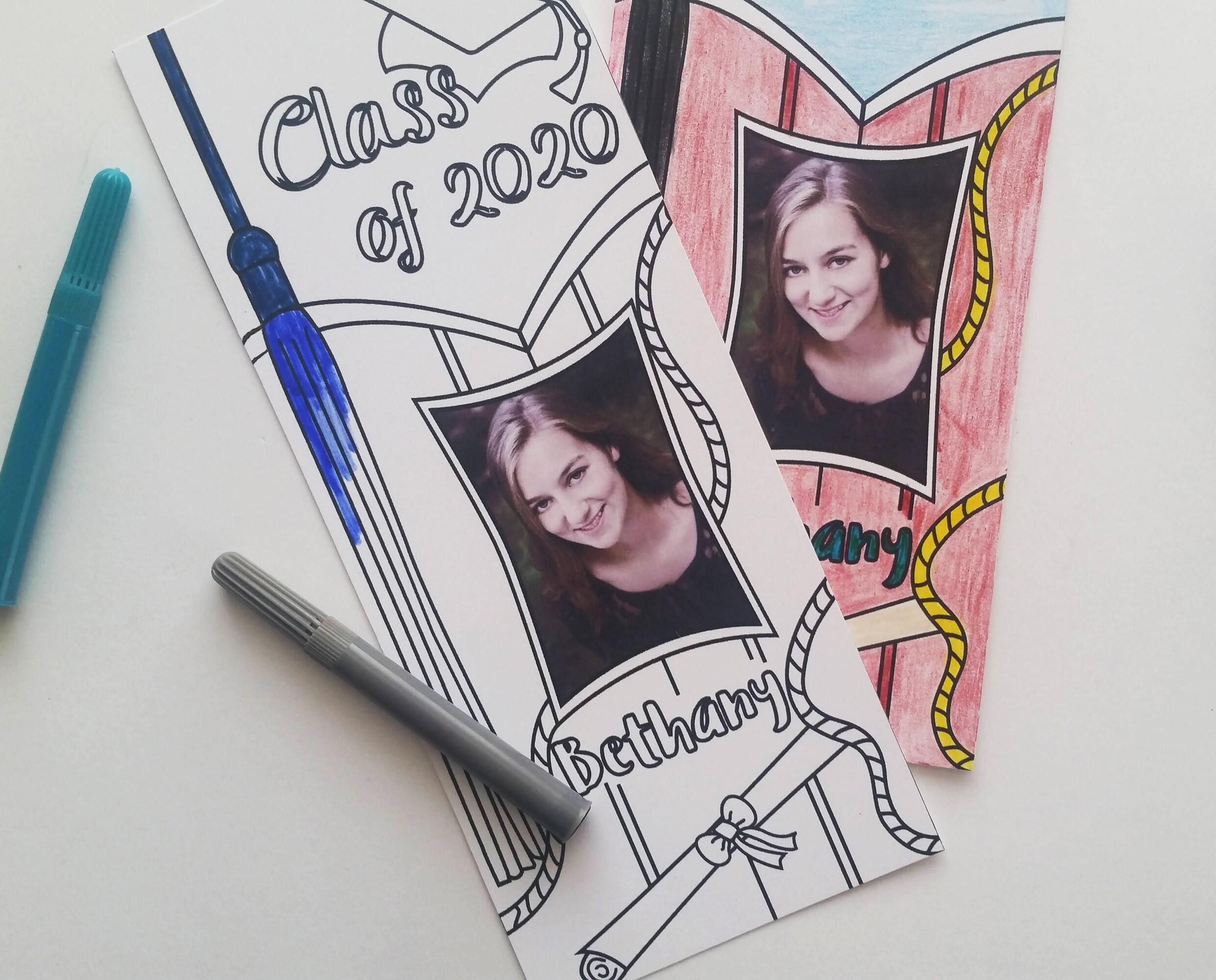 Class of 2020 Coloring Bookmarks