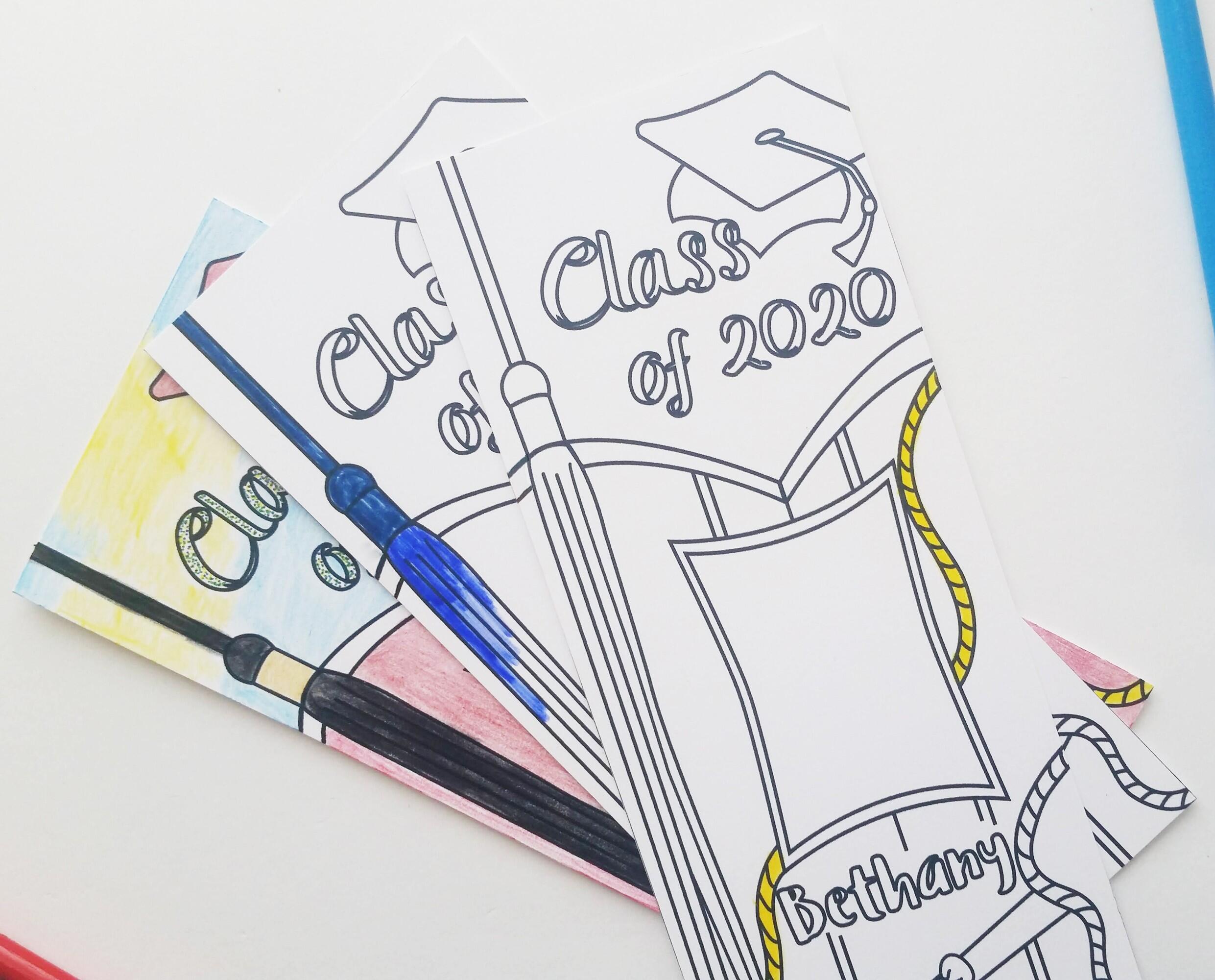 Class of 2020 Coloring Bookmarks