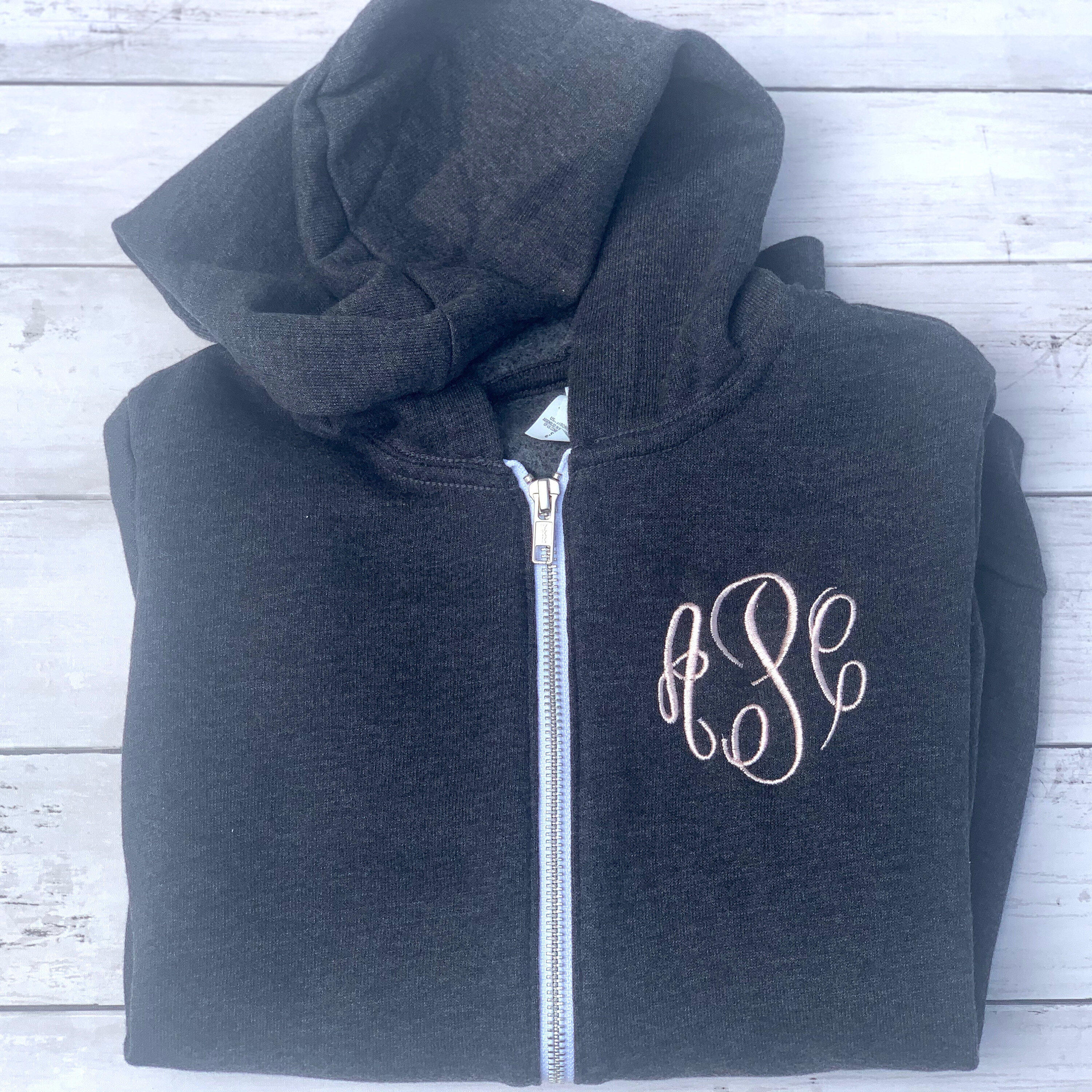 Monogrammed zip 2025 up hoodies