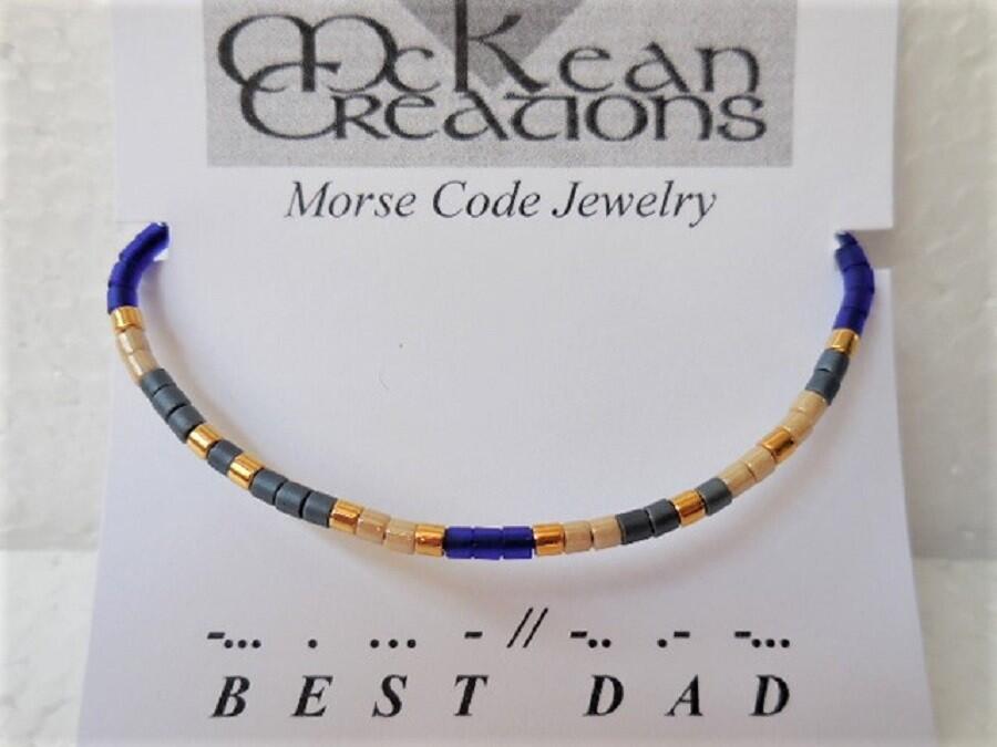 Men's Morse Code Bracelet Best Dad