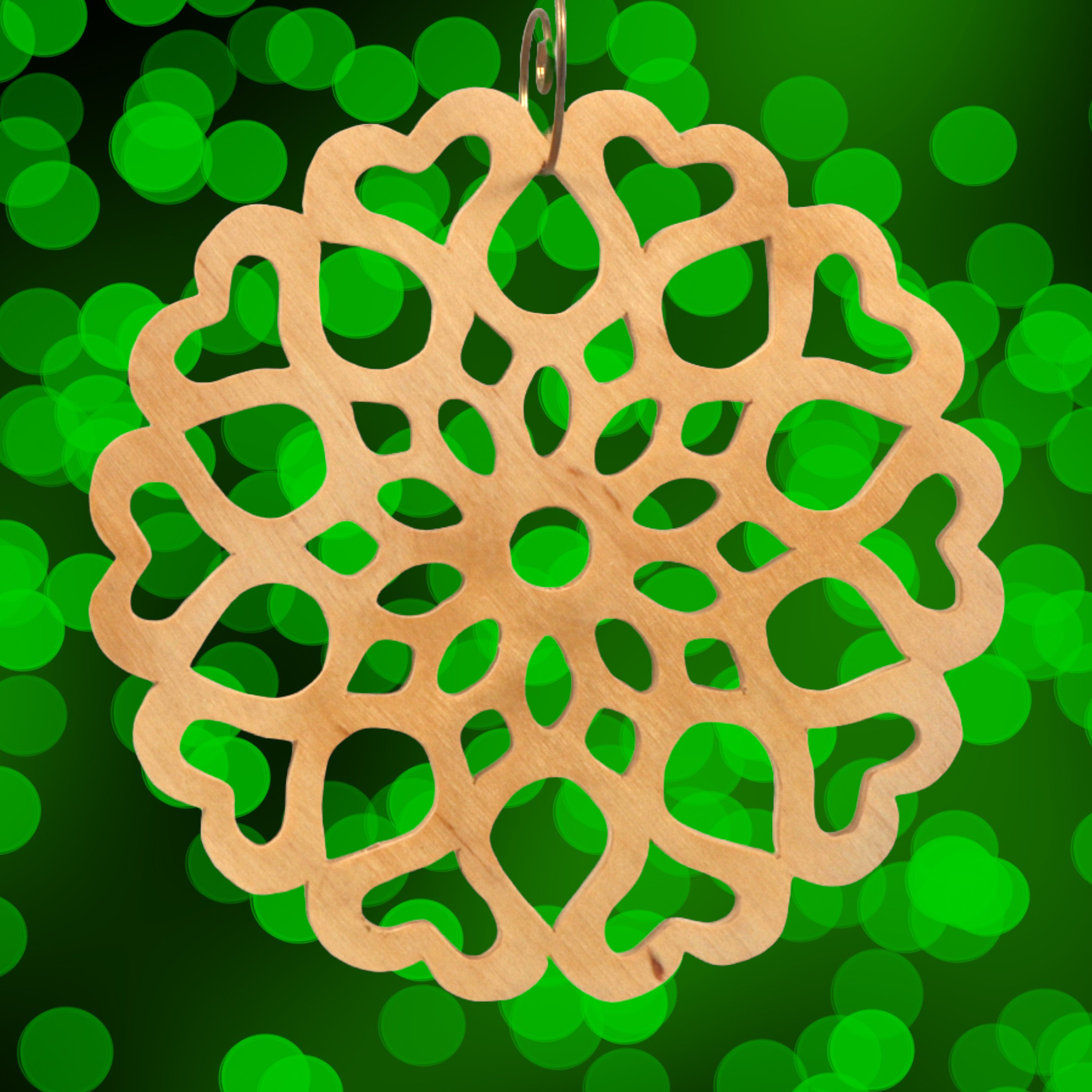 Handcrafted Wooden Victorian Style Fretwork Christmas Tree Ornament Made In USA