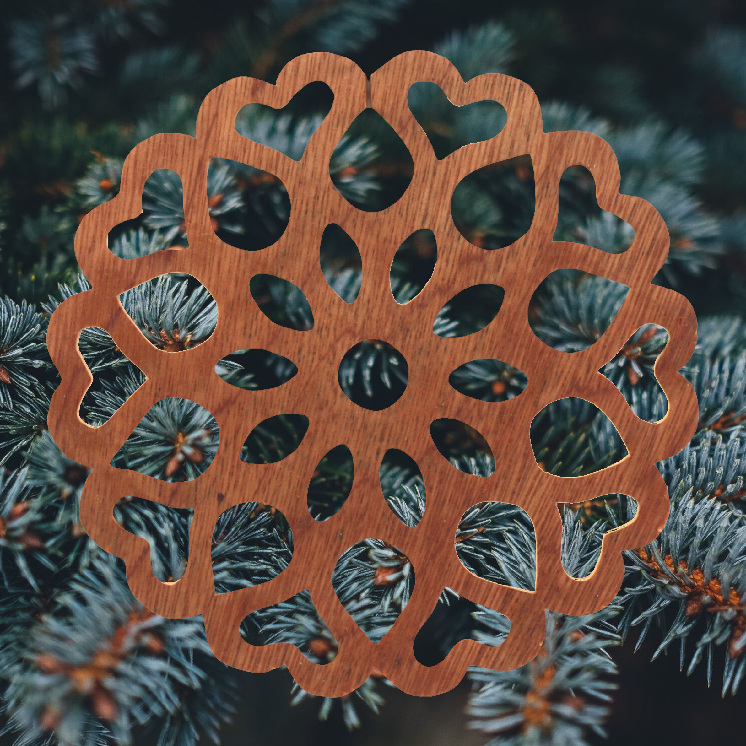 Handcrafted Wooden Victorian Style Fretwork Christmas Tree Ornament Made In the USA