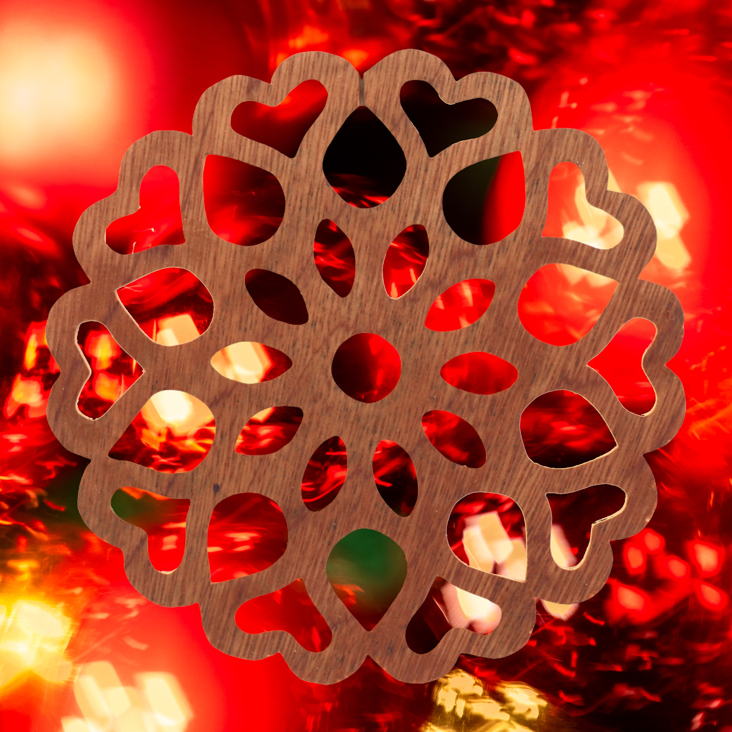 Handcrafted Wooden Victorian Style Fretwork Christmas Tree Ornament Made In the USA