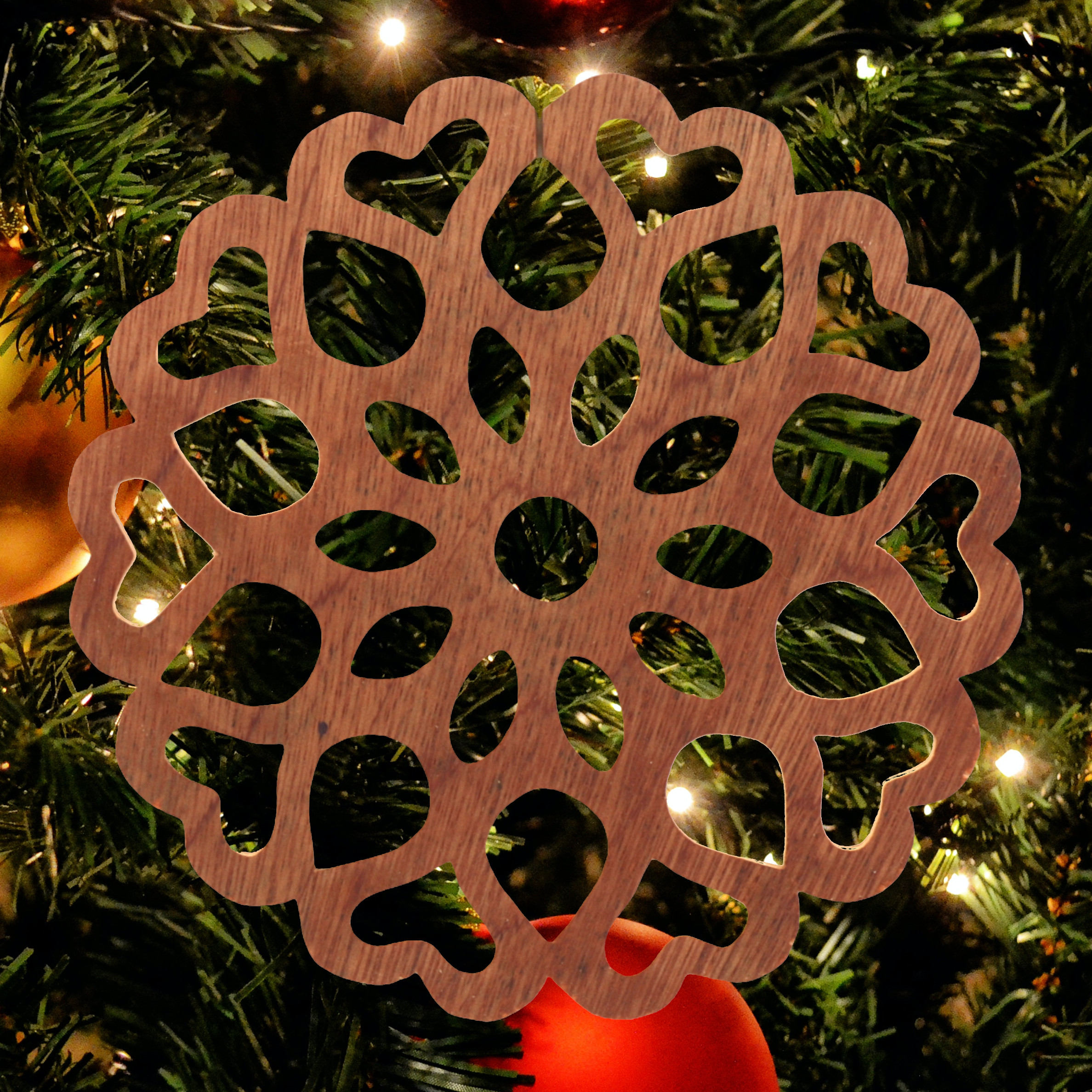 Handcrafted Wooden Victorian Style Fretwork Christmas Tree Ornament Made In the USA