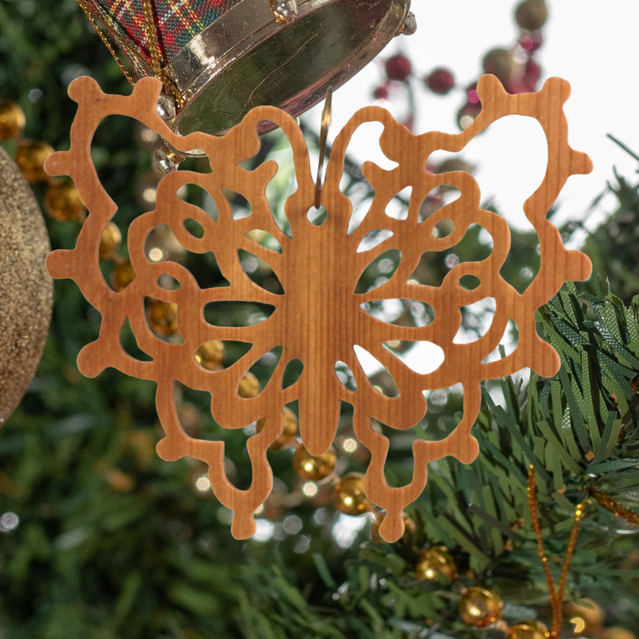 Handcrafted Victorian Style Wooden Fretwork Butterfly Christmas Tree Ornament Made Inn USA