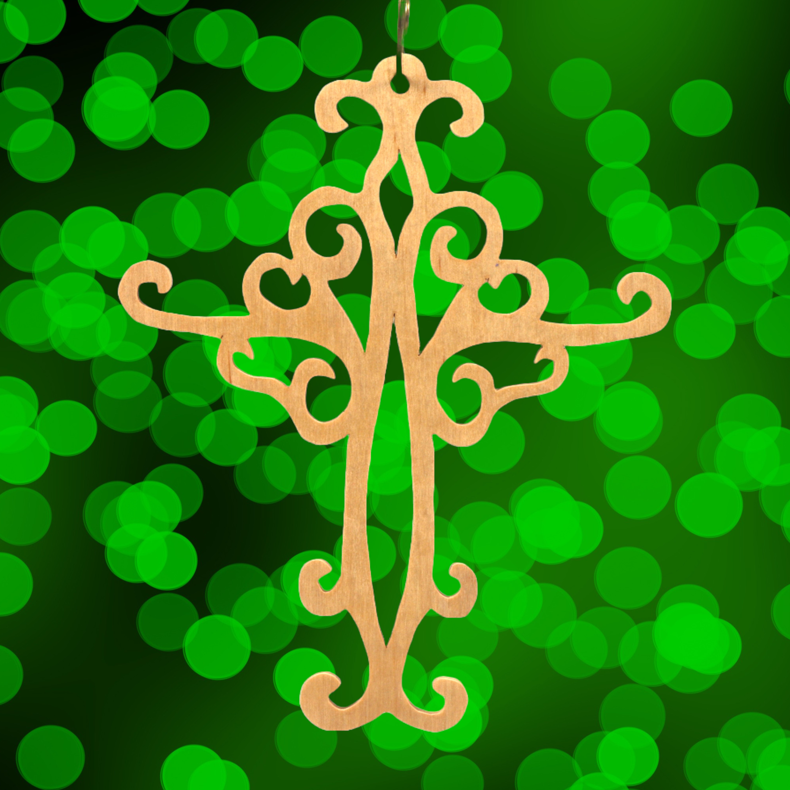 Handcrafted Wooden Victorian Style Fretwork Christian Cross - Made In USA