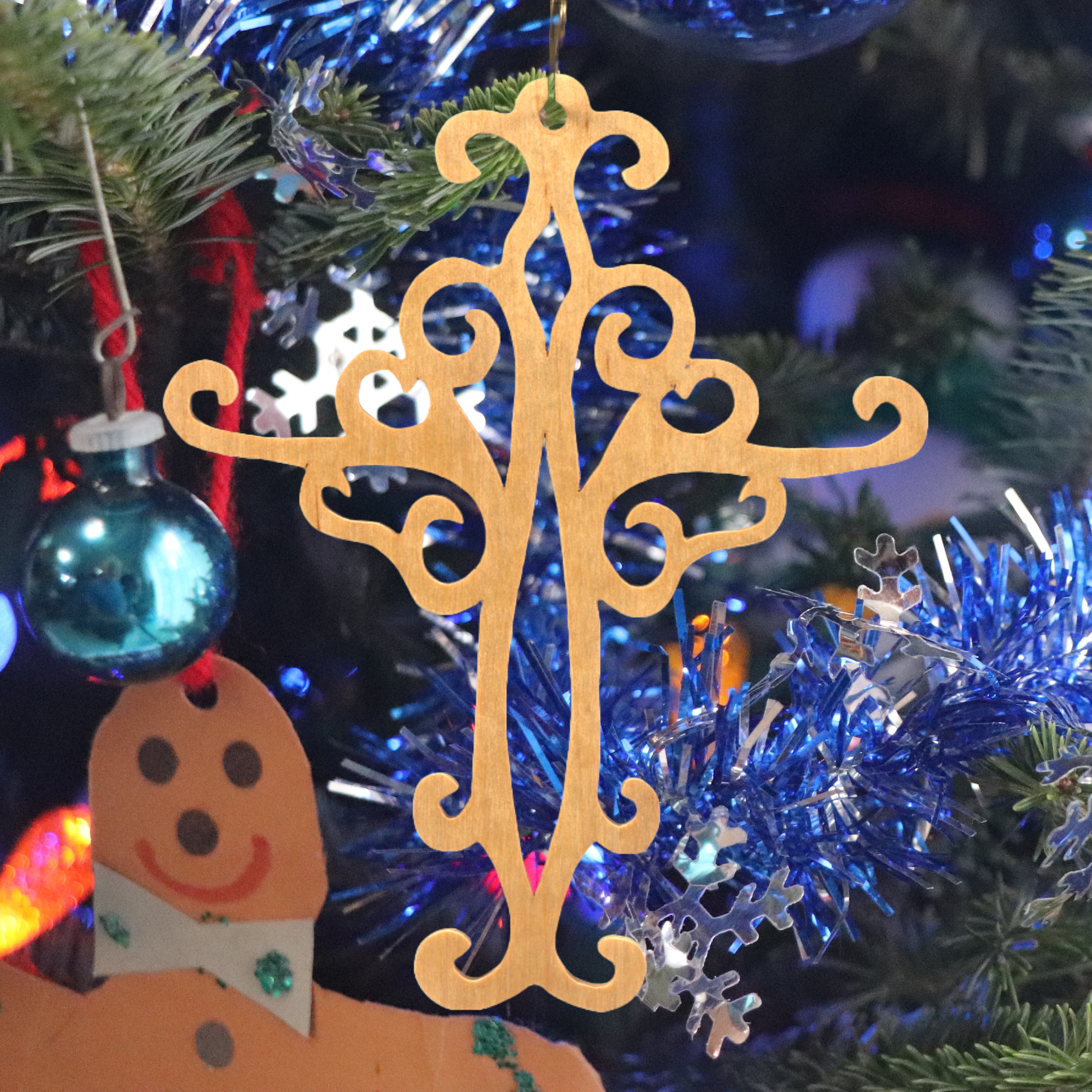 Handcrafted Wooden Victorian Style Fretwork Christian Cross - Made In USA