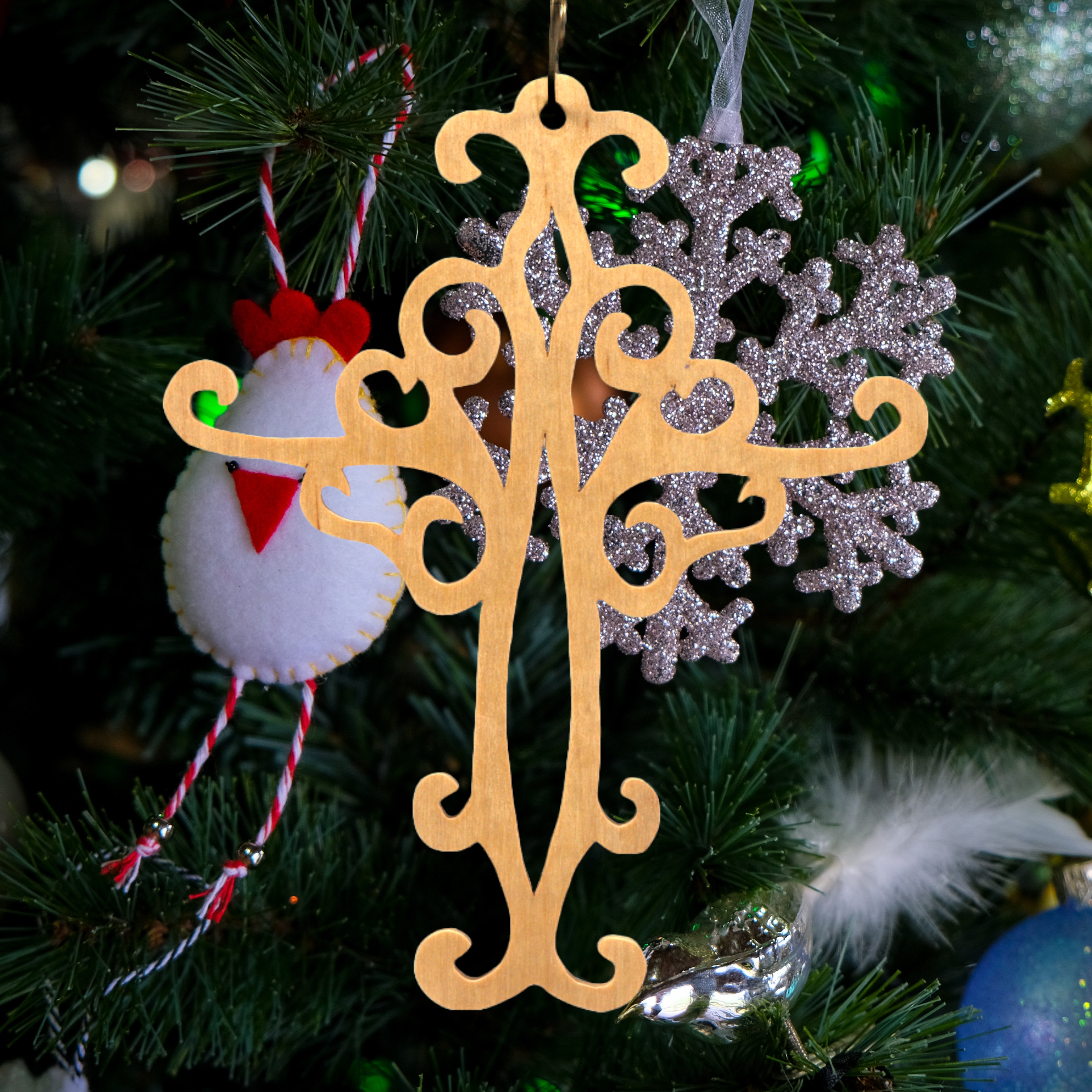 Handcrafted Wooden Victorian Style Fretwork Christian Cross - Made In USA