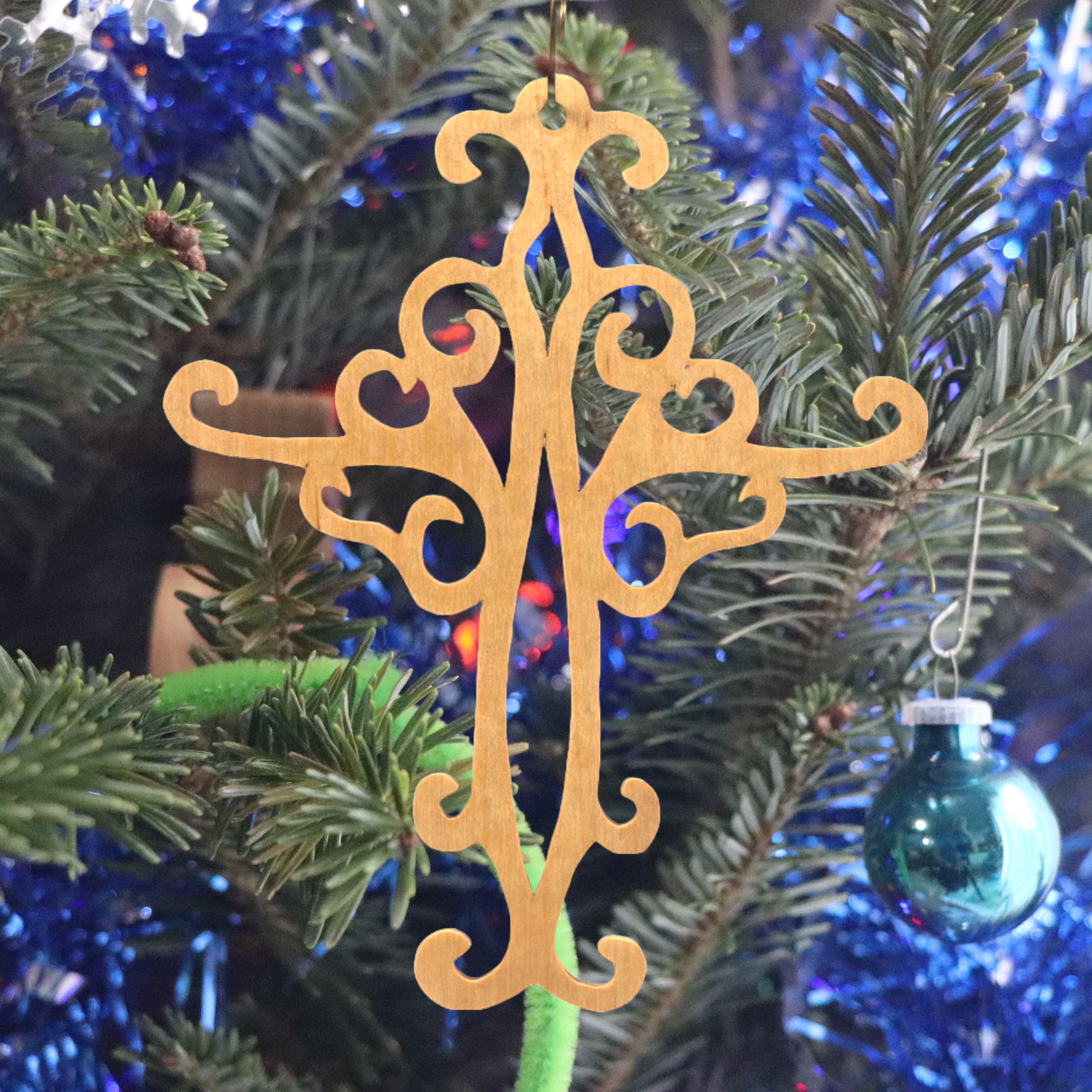 Handcrafted Wooden Victorian Style Fretwork Christian Cross - Made In USA