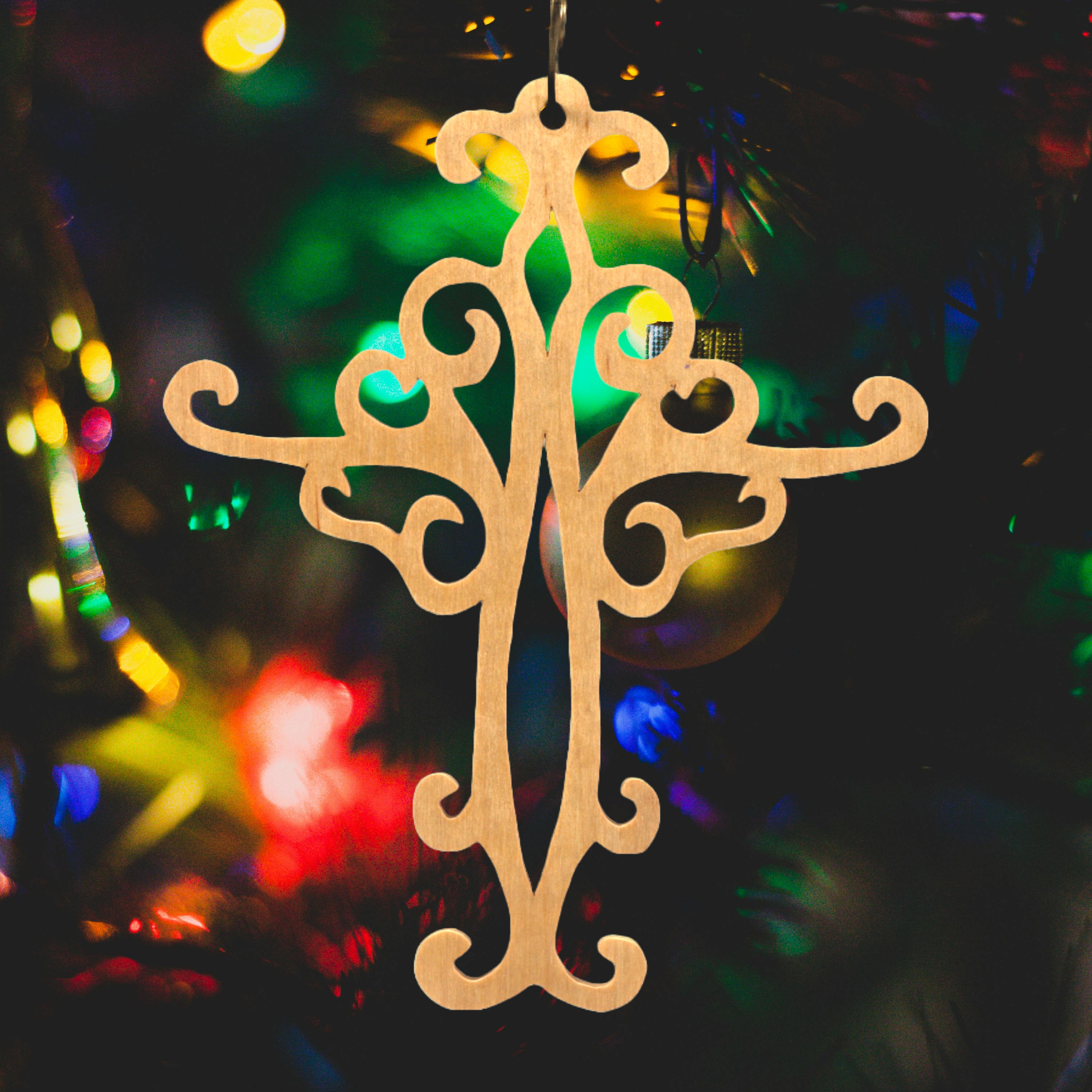 Handcrafted Wooden Victorian Style Fretwork Christian Cross - Made In USA