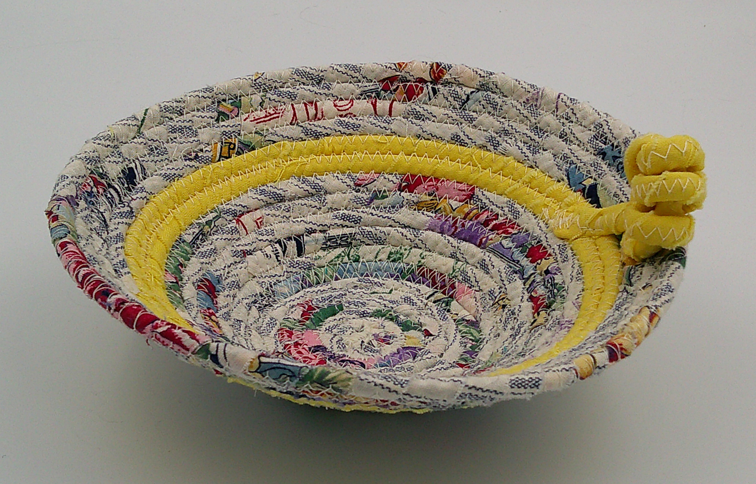 This is looking at the basket from the side, showing how the knot looks different from this angle. This is looking at the basket from the side, showing how the knot looks different from this angle.
