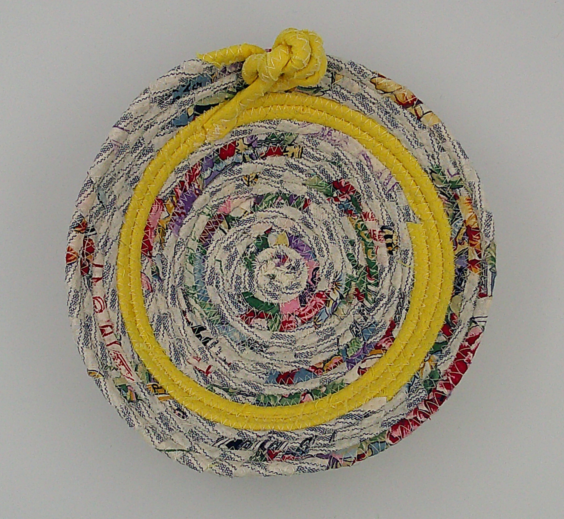This view is looking directly down into the bowl, showing the contrast of the yellow fabric. This view is looking directly down into the bowl, showing the contrast of the yellow fabric.