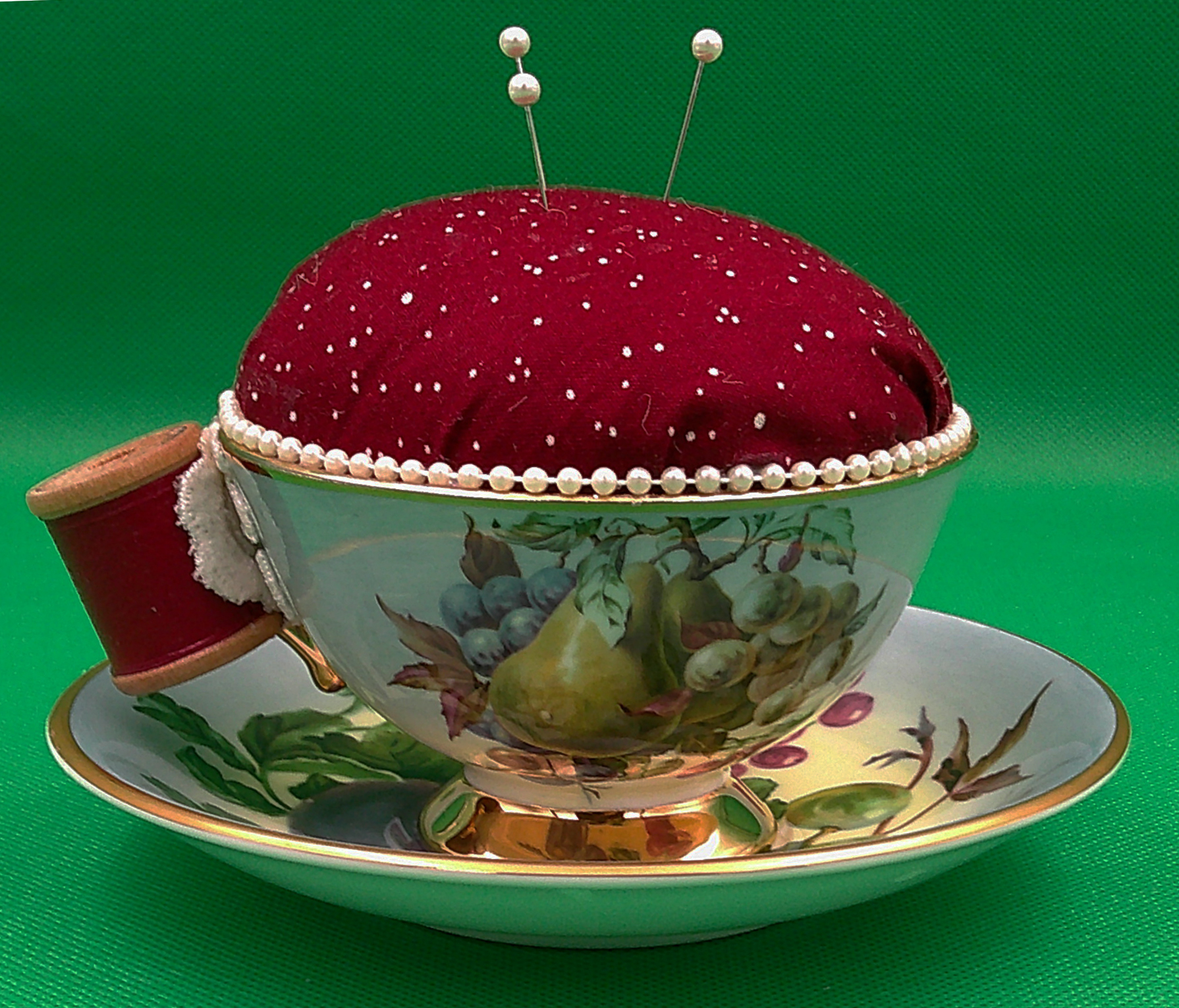 This is a back view showing the different hand painted fruits. This is a back view showing the different hand painted fruits.