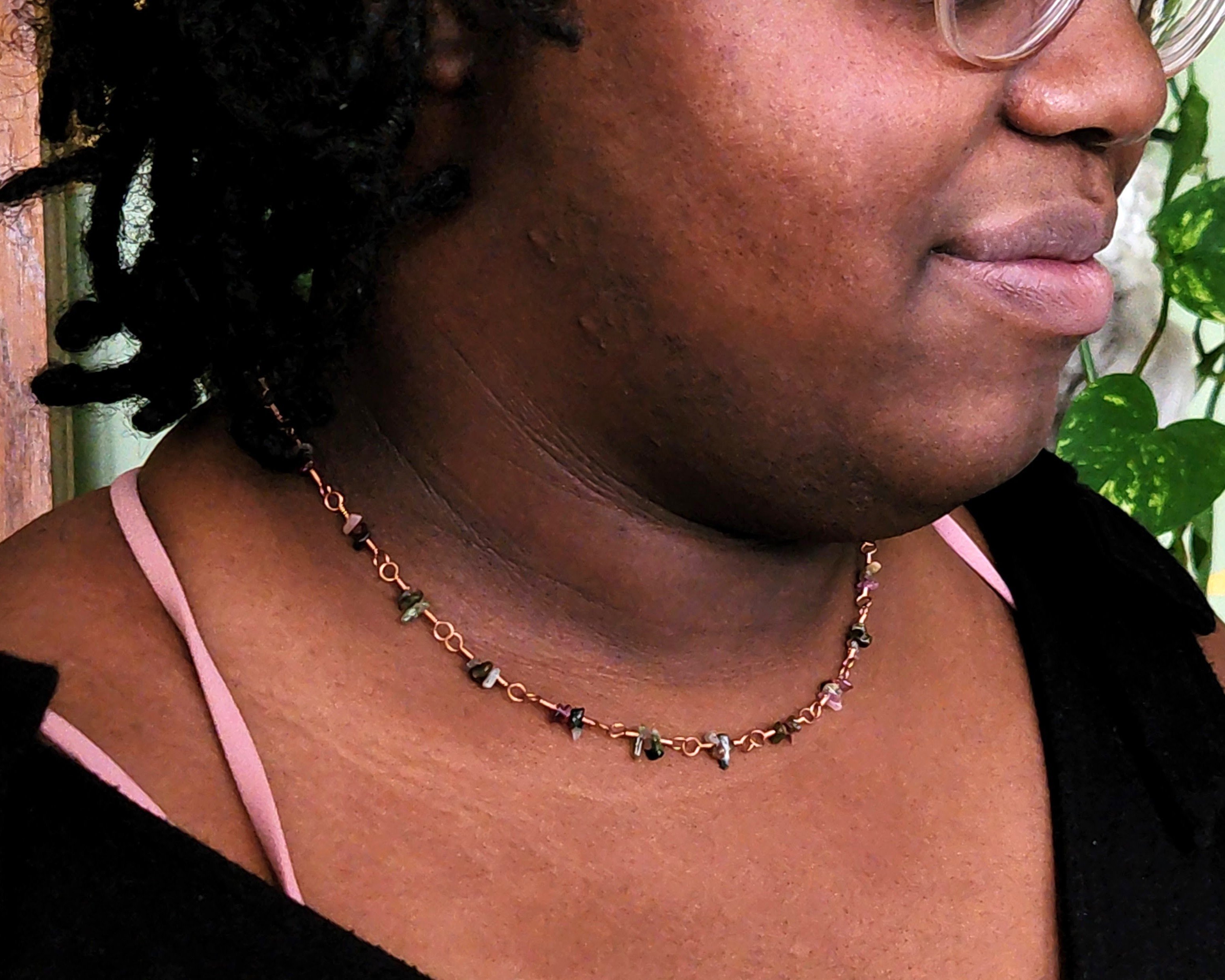 Necklace modeled by Vanessa Byrd. Necklace modeled by Vanessa Byrd.