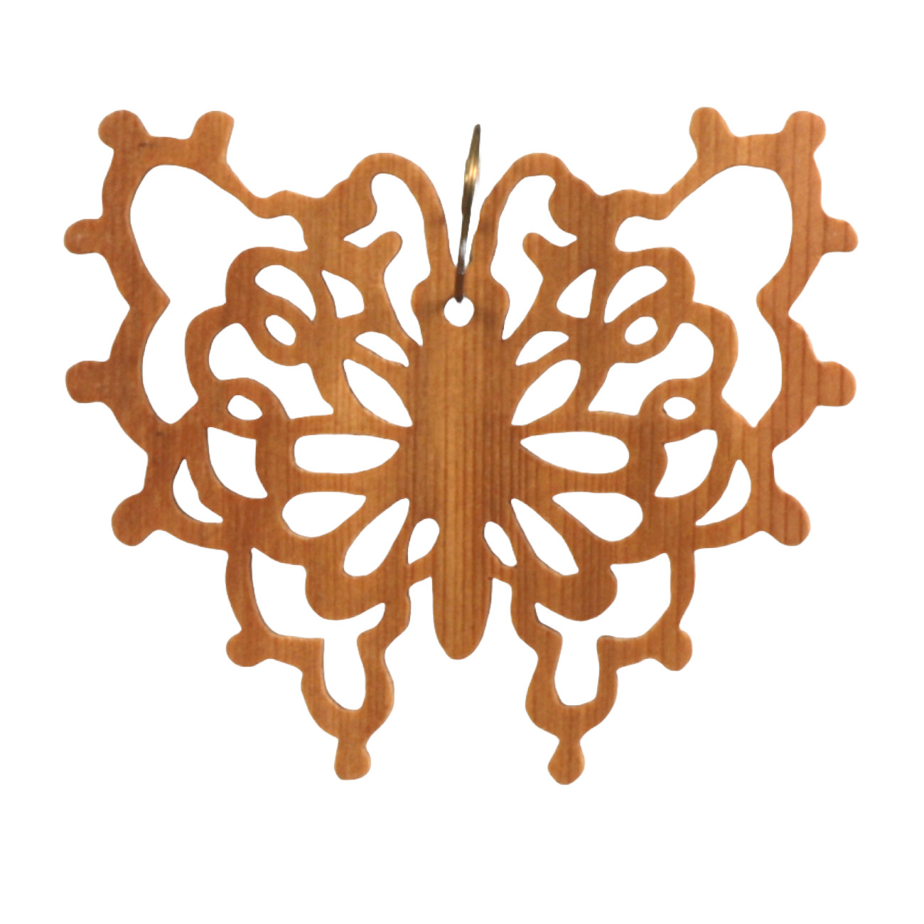 Handcrafted Victorian Style Wooden Fretwork Butterfly Christmas Tree Ornament Made Inn USA