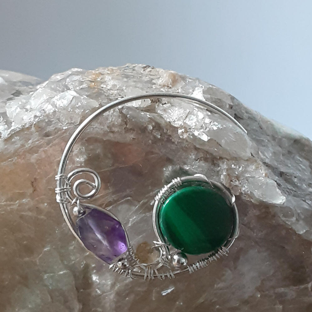 Malachite Hoop Earrings