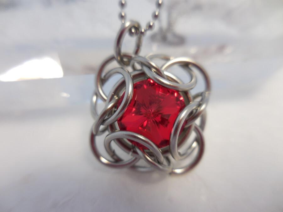 Steel and Crystal Pendant