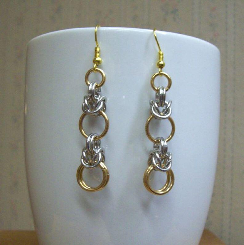 Chainmaille Half Byzantine Earrings