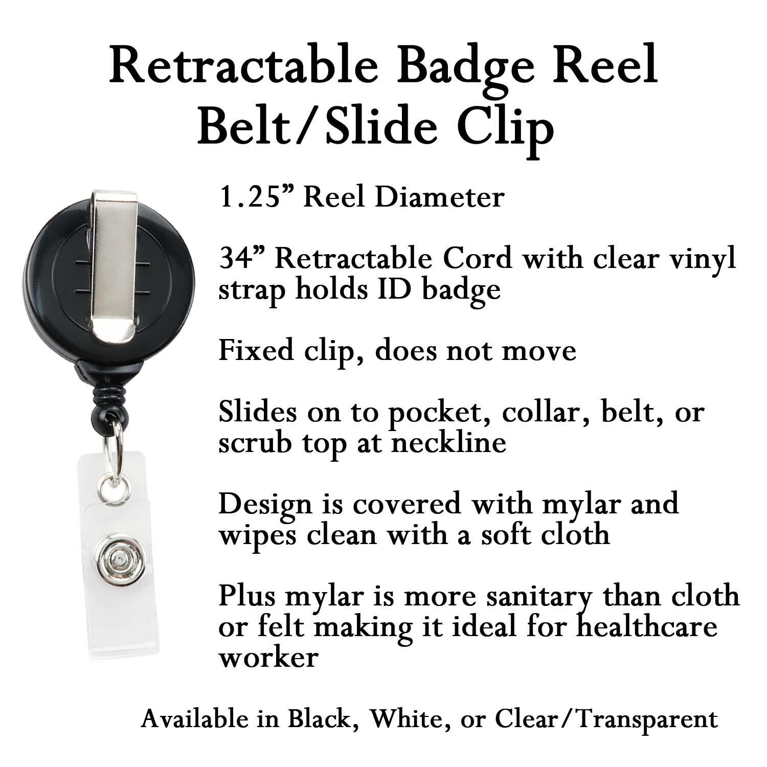 Teacher Badge Reel - Stethoscope Tag - Carabiner - Retractable ID Badge  Holder - T8