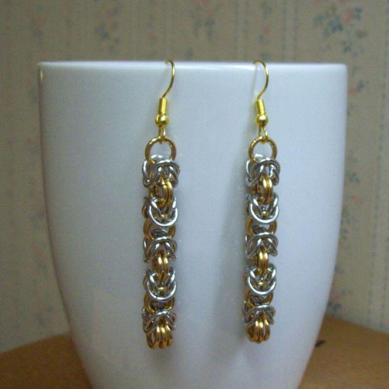 Chainmaille Byzantine Earrings