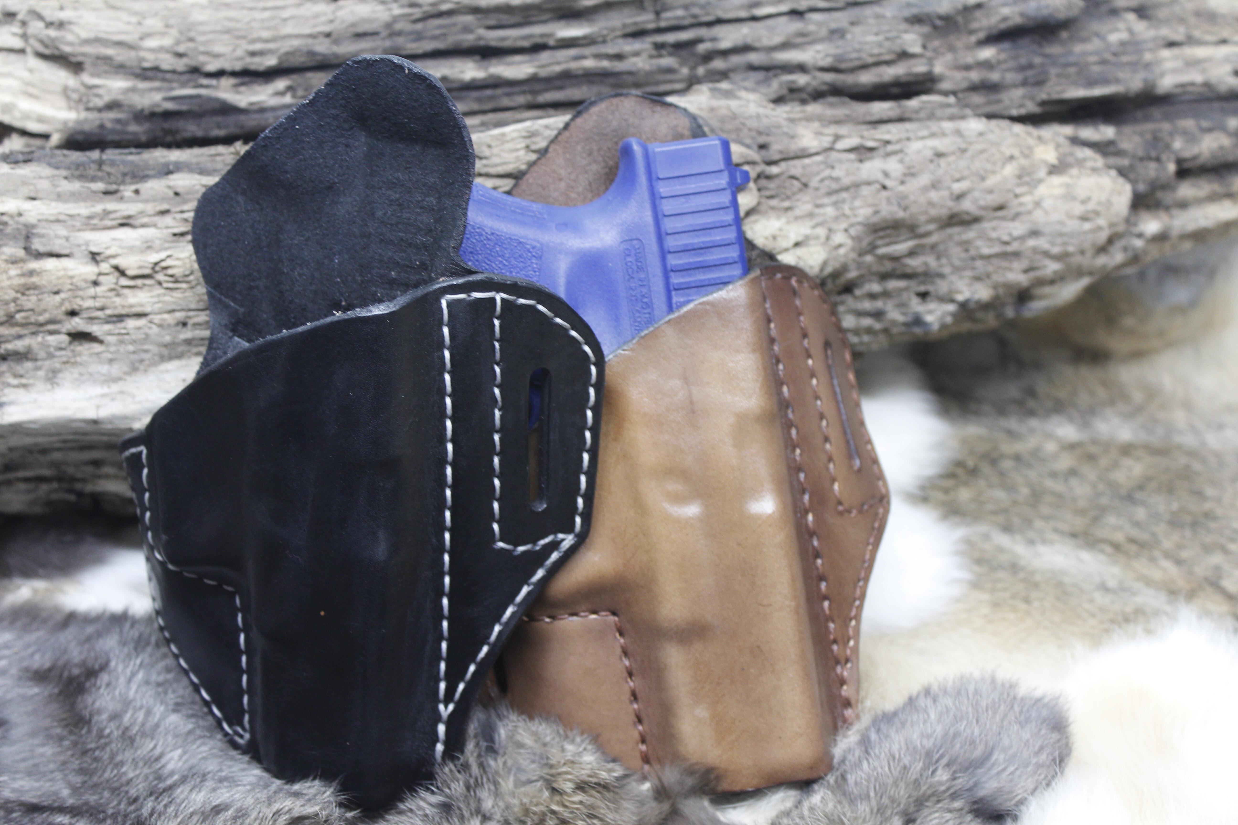 Leather Holster for Glock 19 Pancake Style OWB