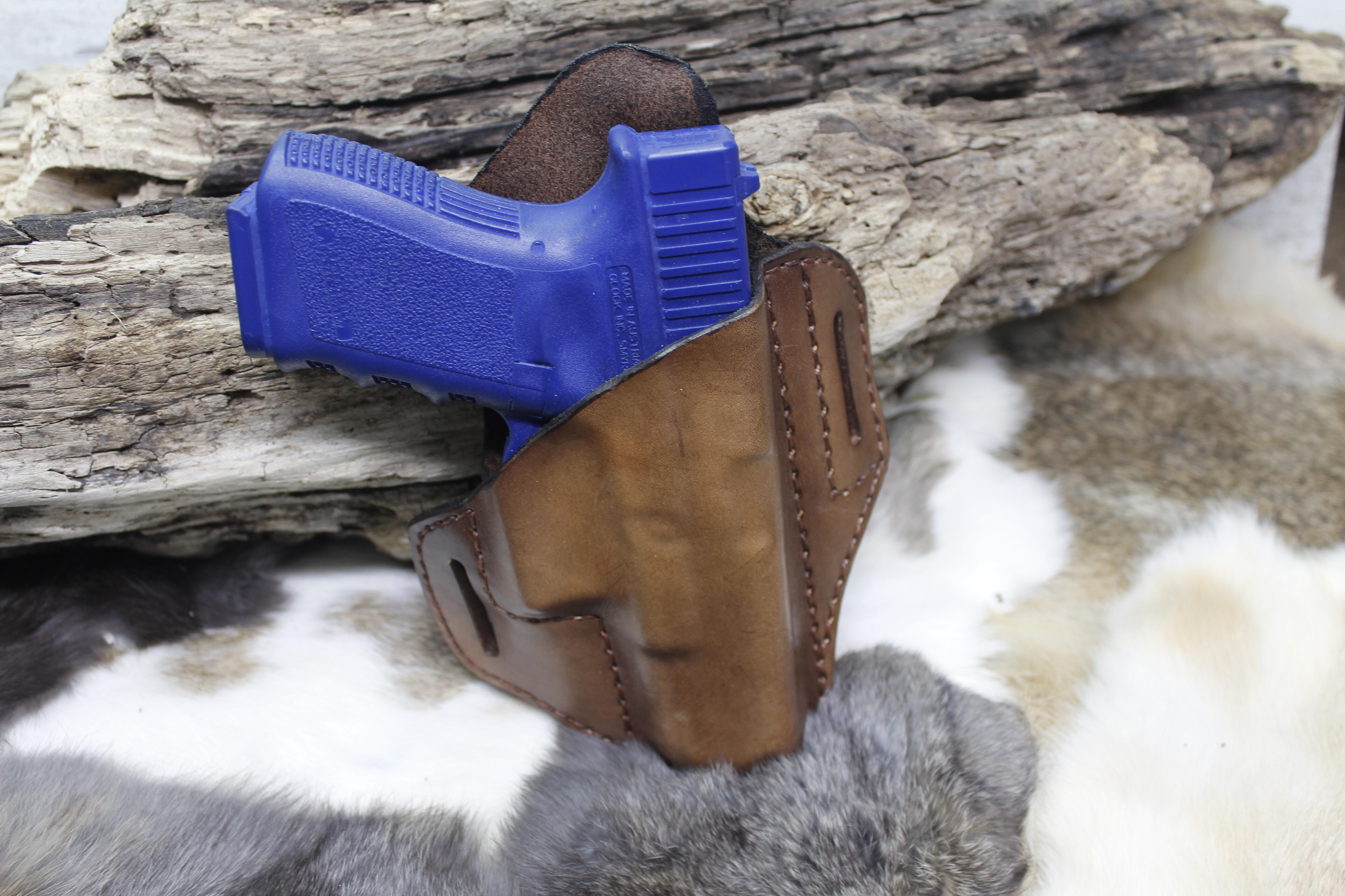 Leather Holster for Glock 19 Pancake Style OWB