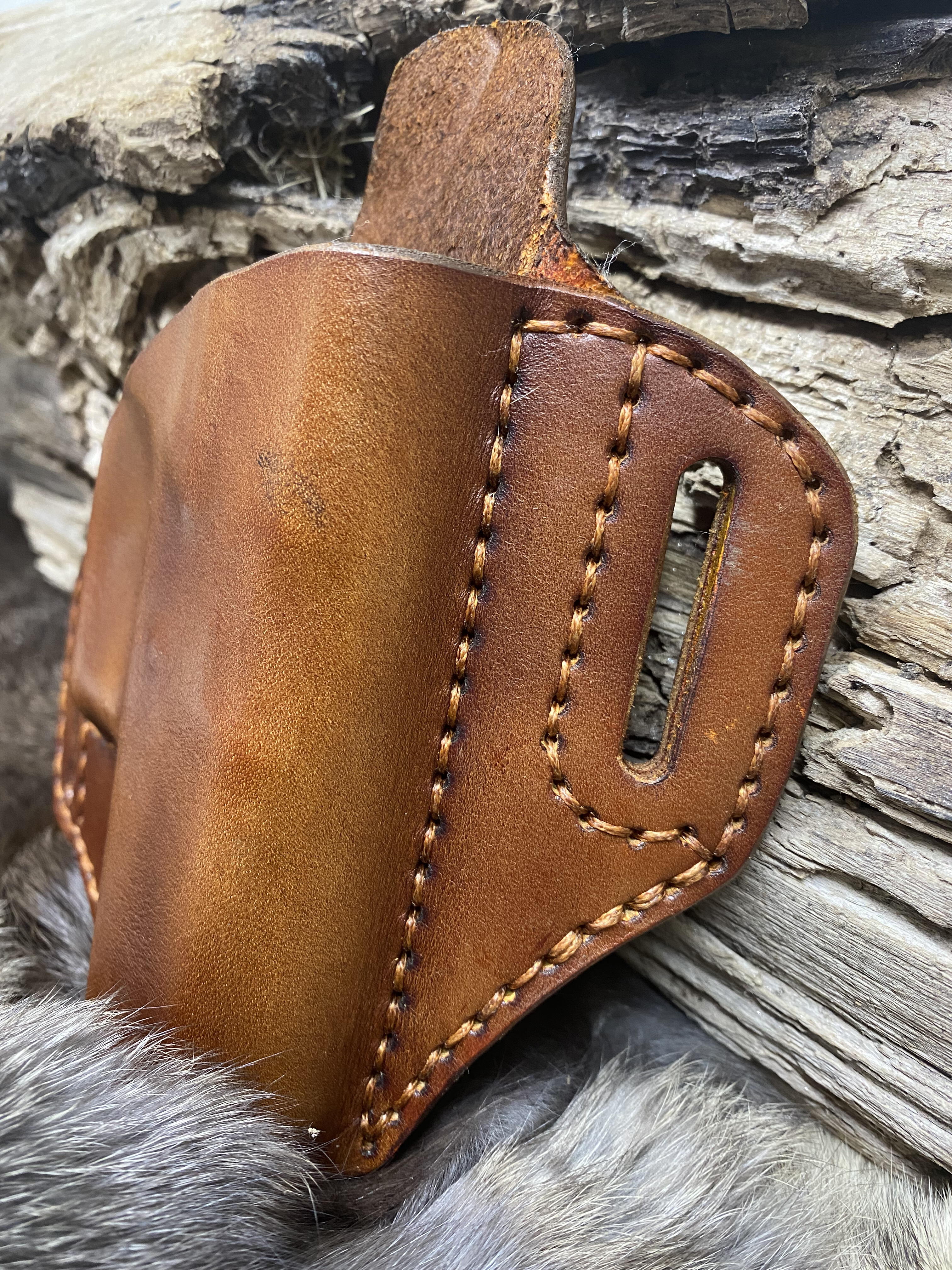 Details about   Leather Pancake OWB Holster for Glock 42 Handmade in the USA Black or Brown 
