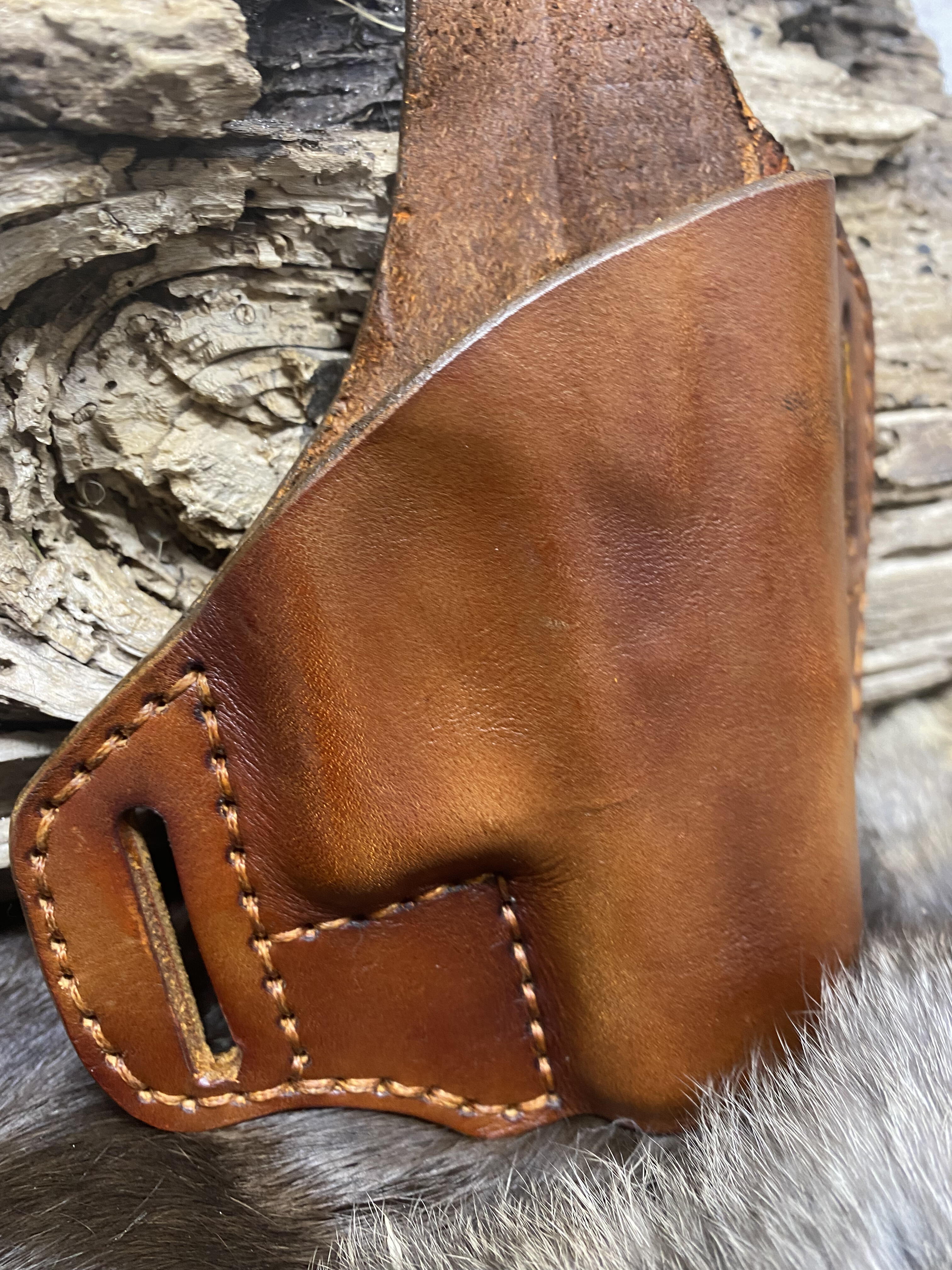 Leather Holster for Glock 42. Pancake Style OWB