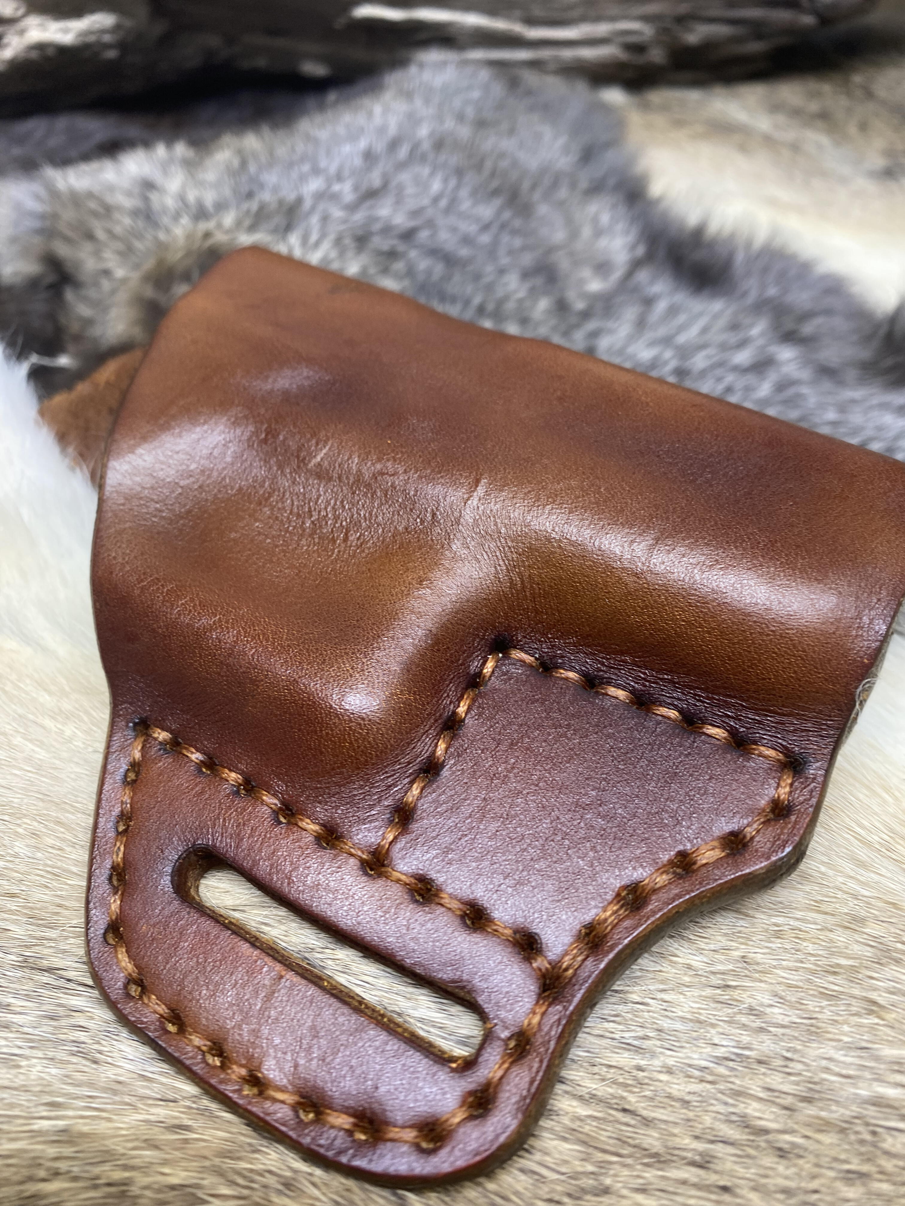 Leather Holster for Glock 42. Pancake Style OWB