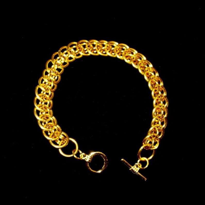 Chainmaille Persian Style Bracelet, Gold