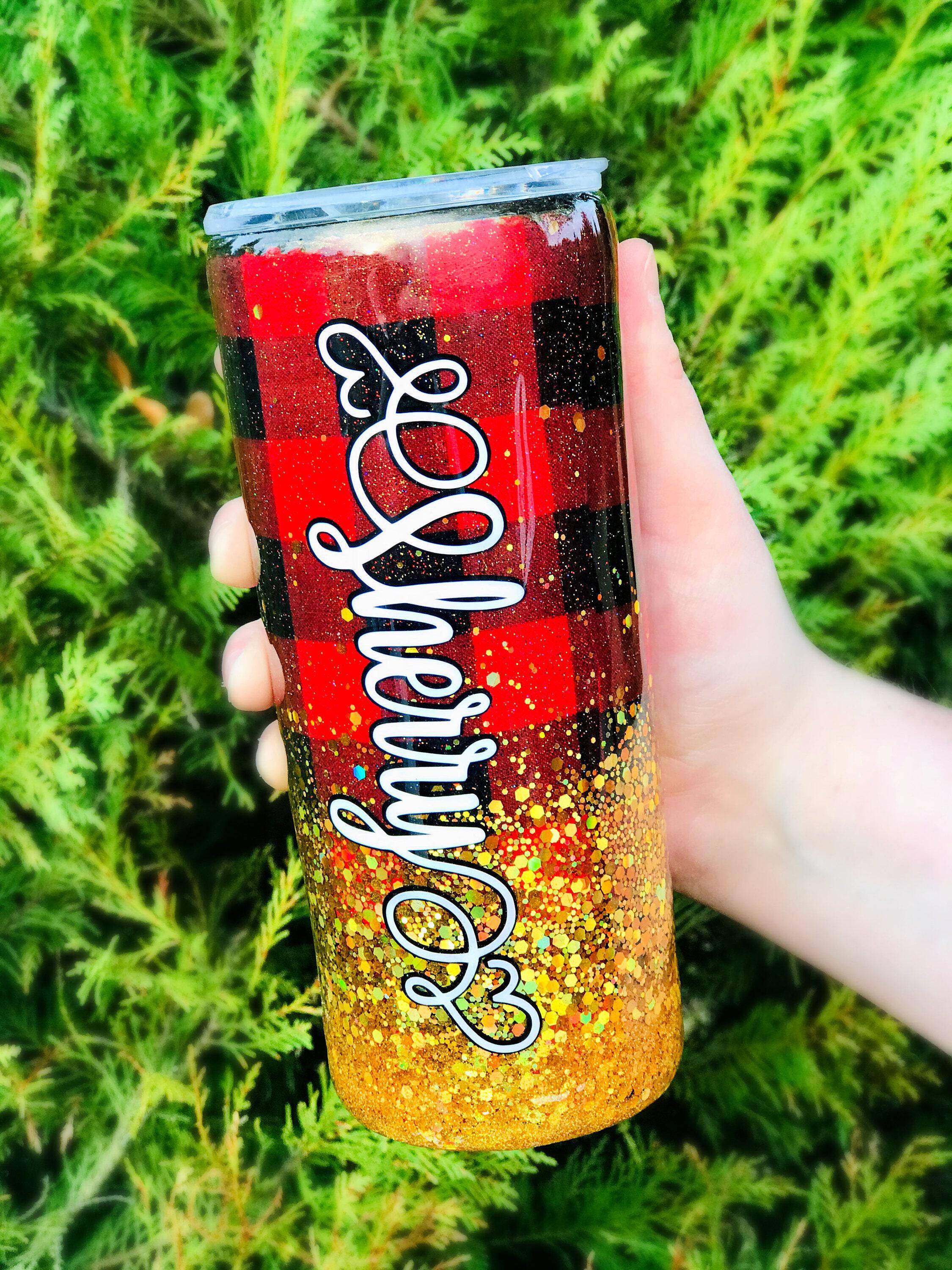 Christmas Personalized Glitter Tumbler