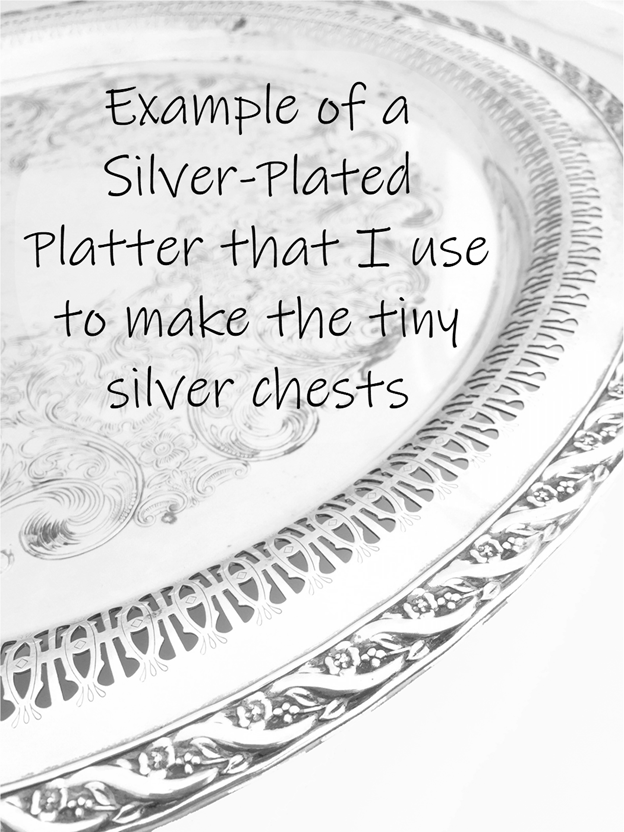 Photo of silver-plated platter used for making tiny trinket boxes