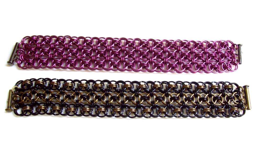 Chainmaille Helm Weave Cuff Bracelet