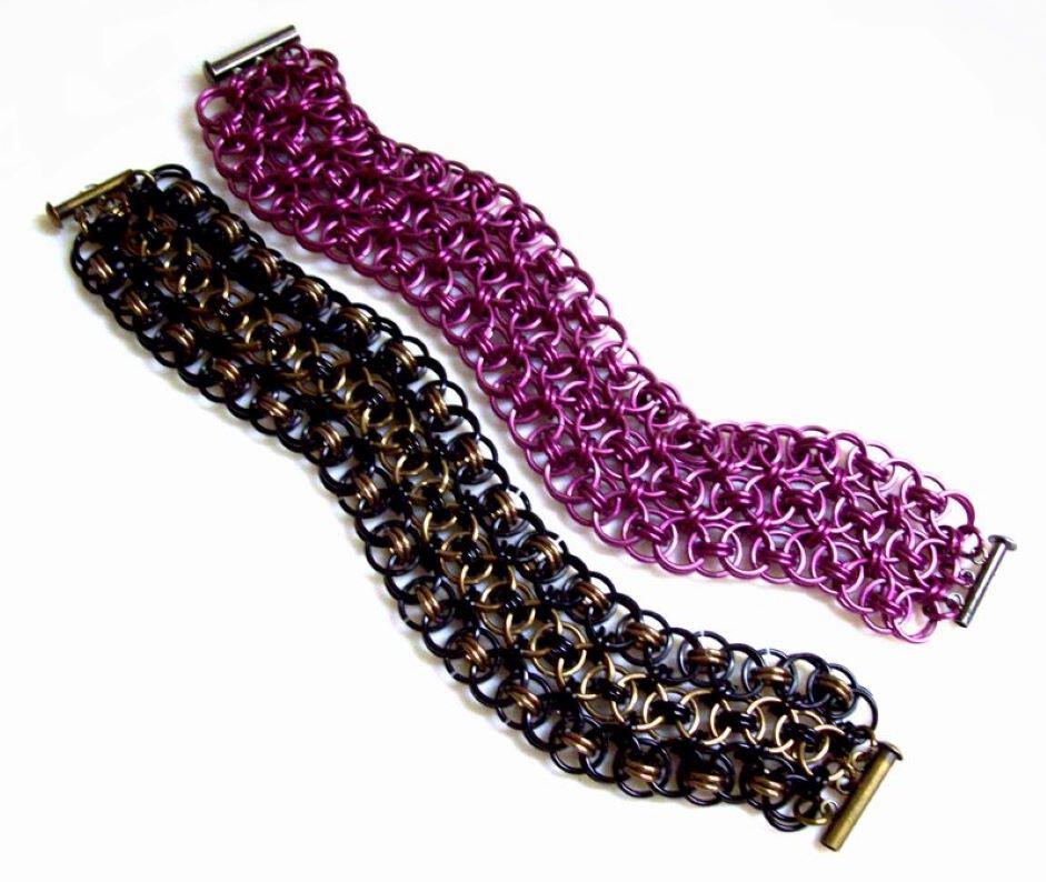 Chainmaille Helm Weave Cuff Bracelet