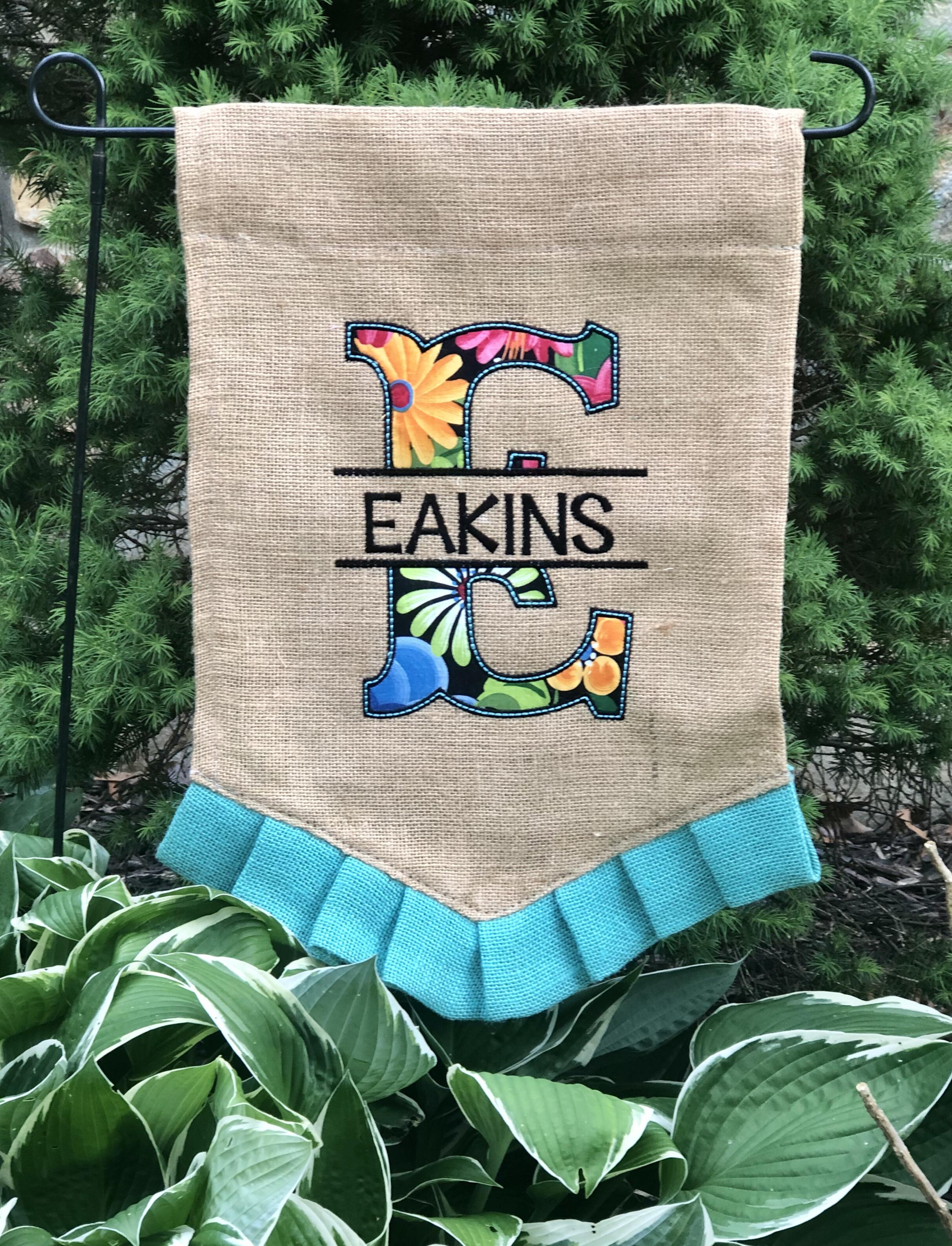 Burlap Garden Flag Personalized