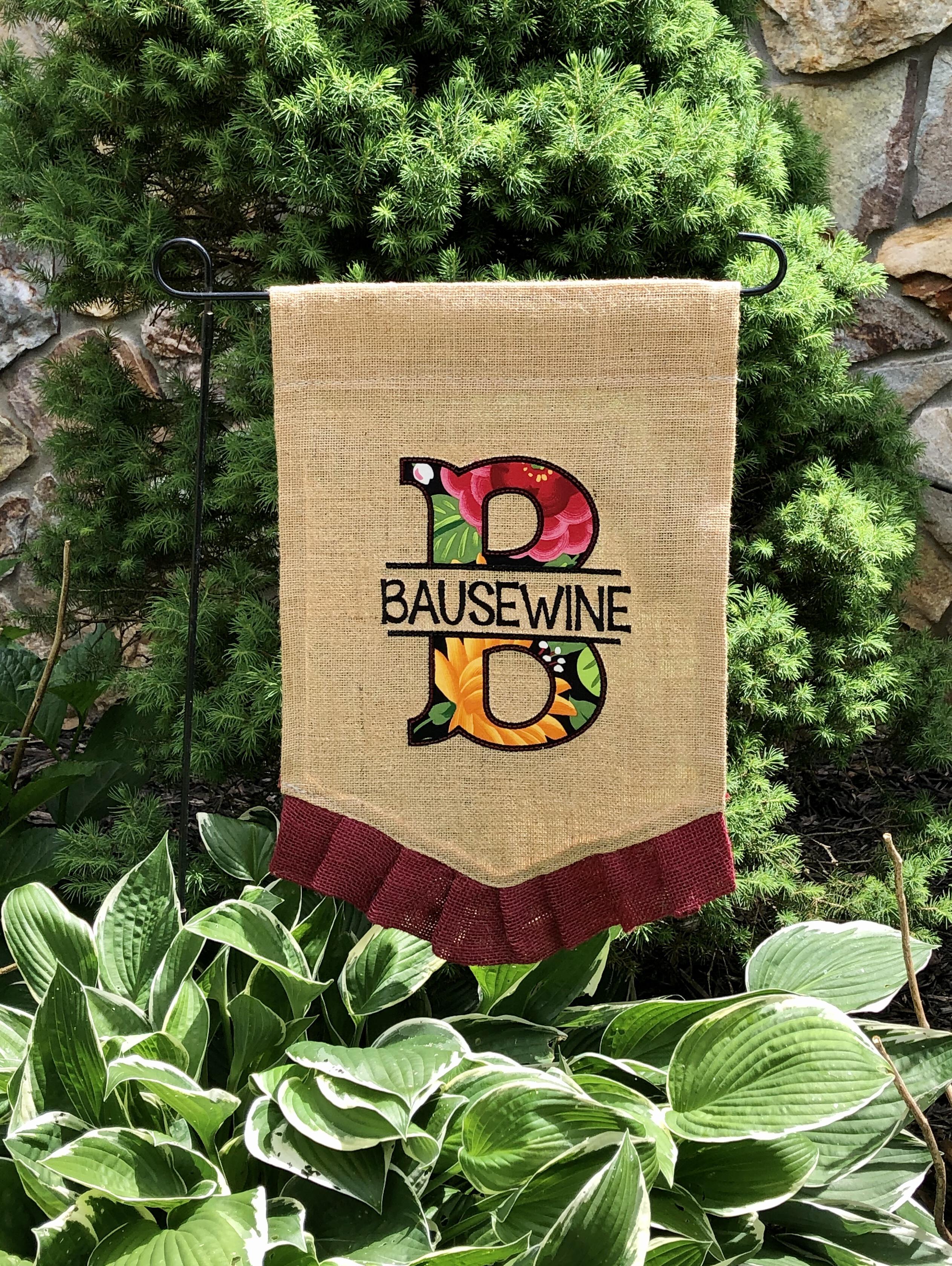 Burlap Garden Flag Personalized