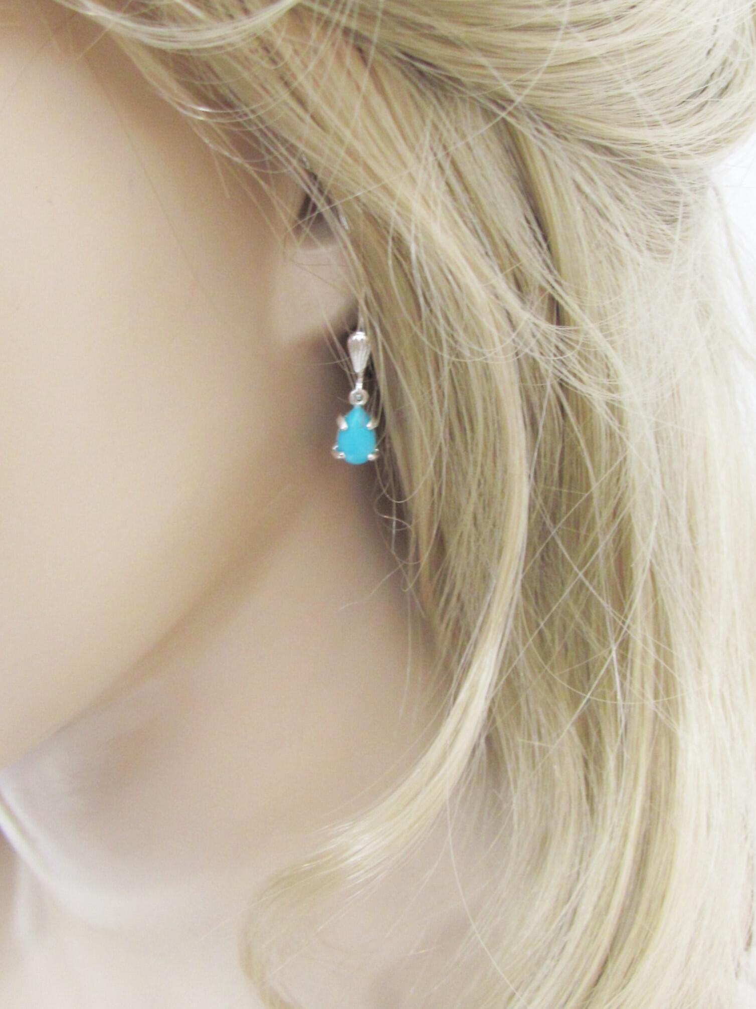 turquoise leverback earrings