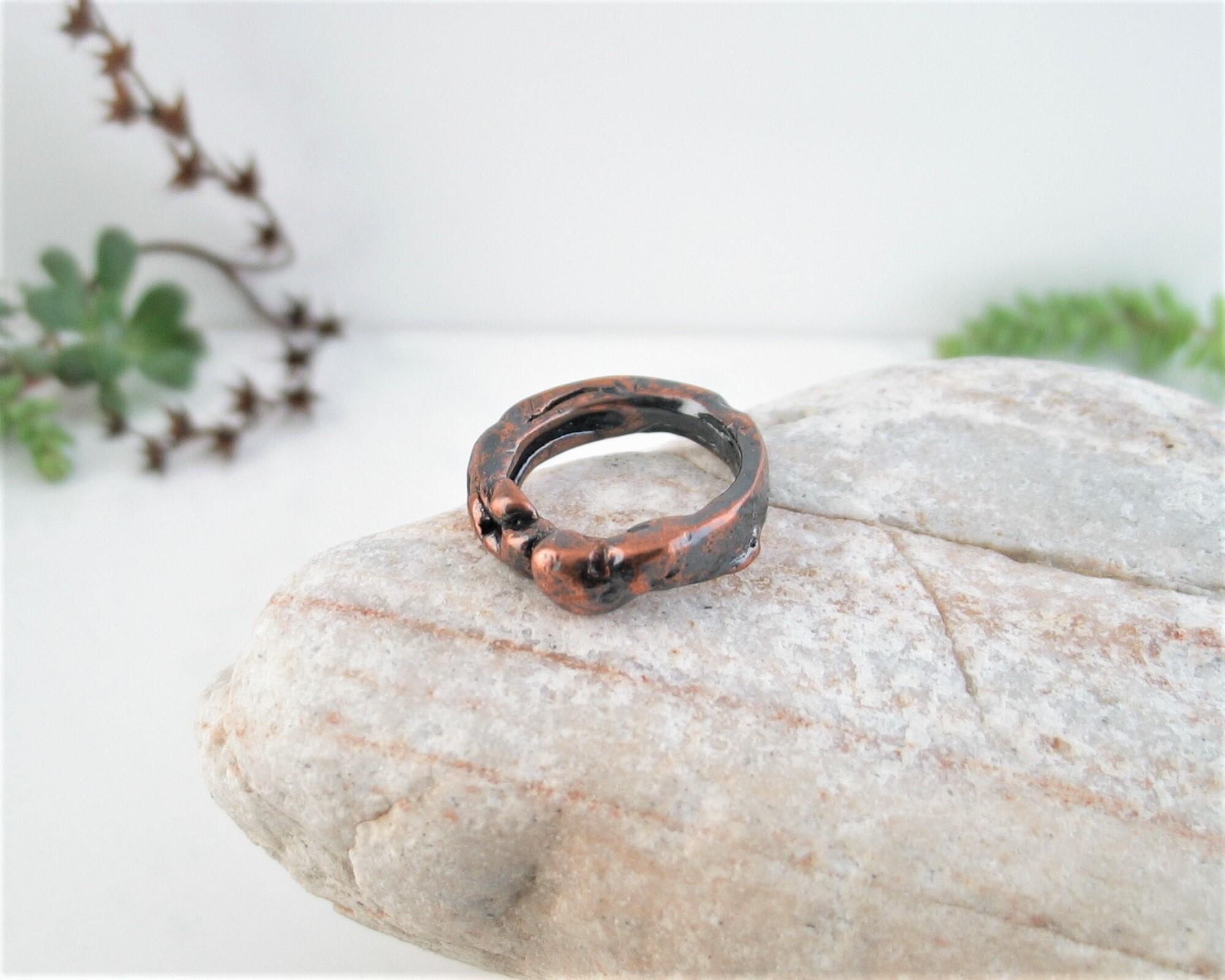 Hand Forged Solid Copper size 7 ring