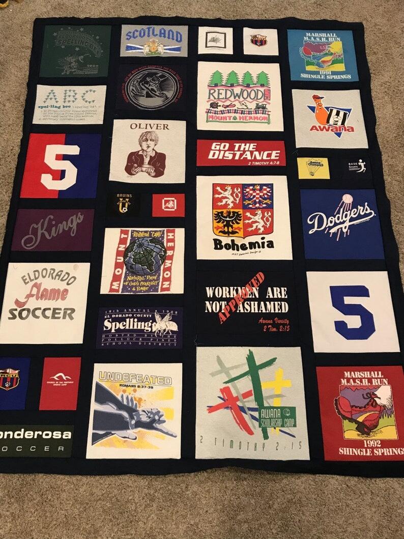 College t shirt online blanket