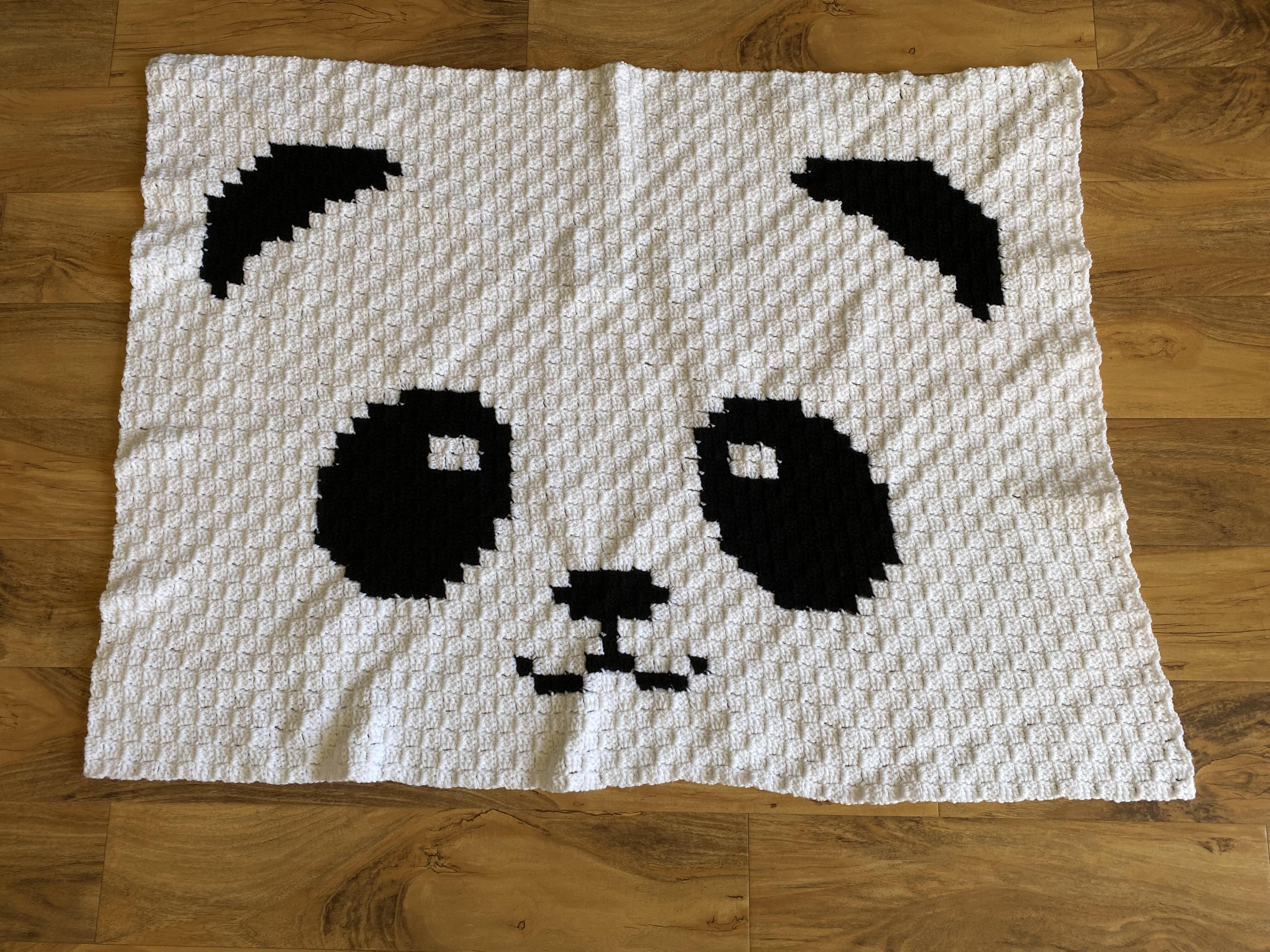 Crochet panda online blanket