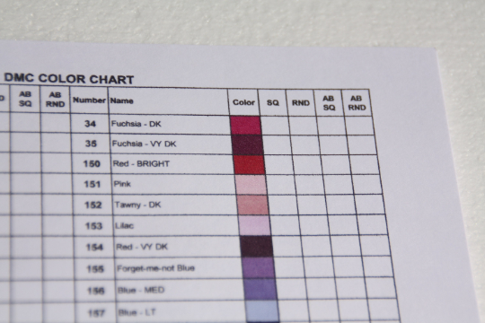 DMC Color Chart for Cross Stitch - Embroidery - Needlepoint - Printed and  Mailed Hard Copy