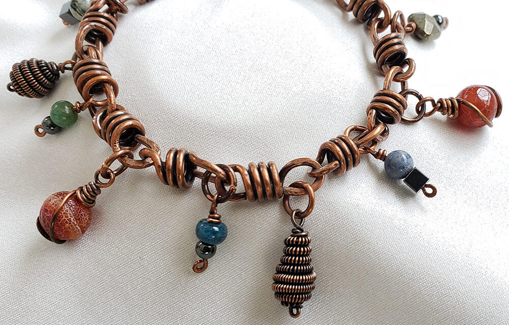 Copper charm deals bracelet